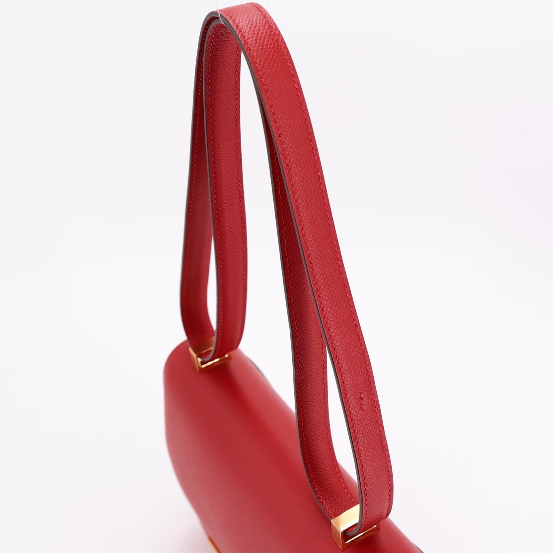 未使用保存品 HERMÈS 愛馬仕 Constance 康康 24 Q5 國旗紅 Rouge Casaque Epsom牛皮 金扣 U刻 2022年 - 5