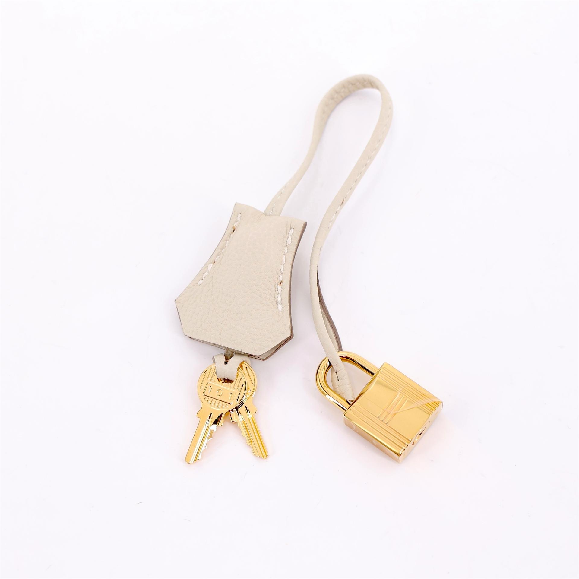 Unused ( Rank NS ) HERMÈS Birkin 30 Craie (10) Togo Gold hardware T (2015) - 21