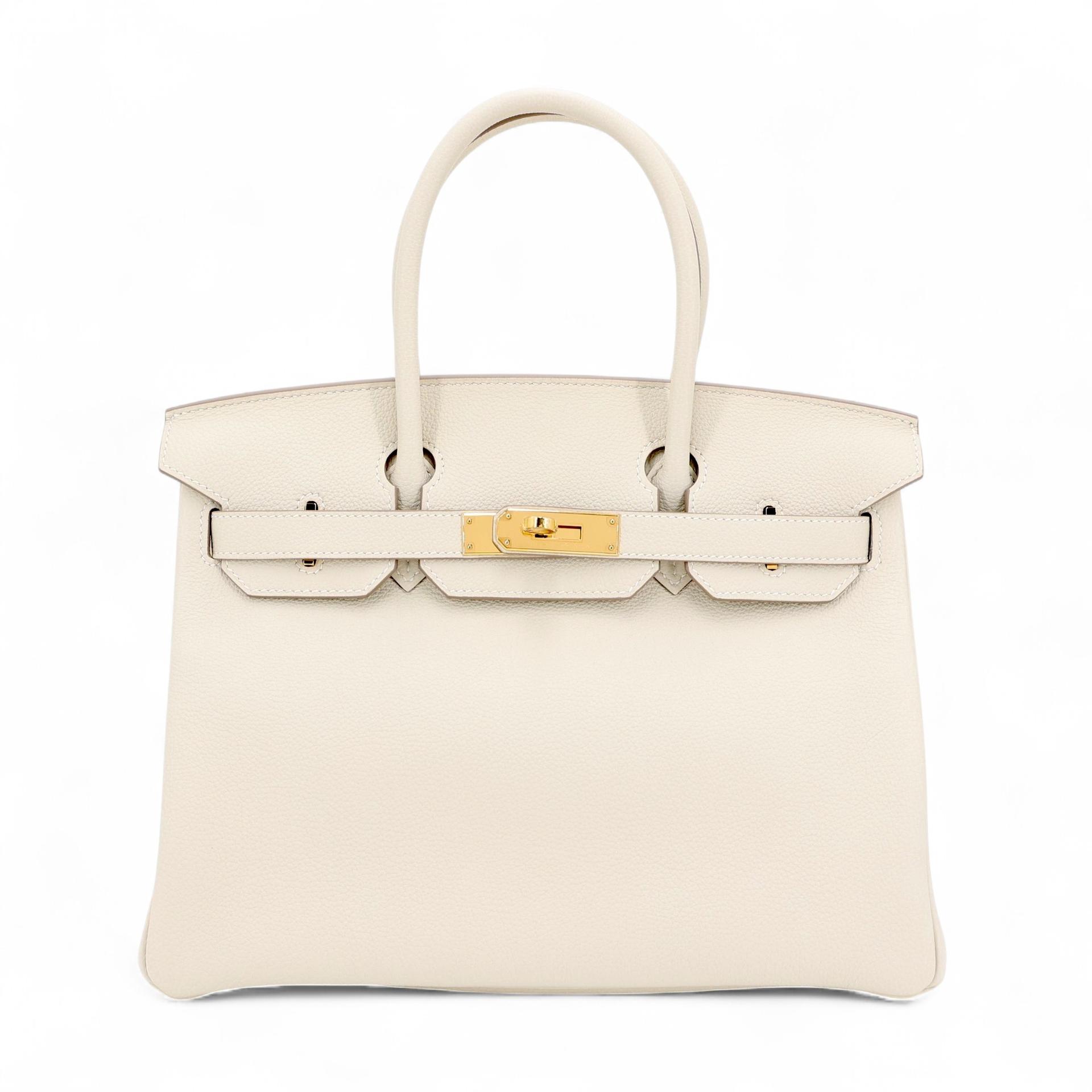 Unused ( Rank NS ) HERMÈS Birkin 30 Craie (10) Togo Gold hardware T (2015) - 1