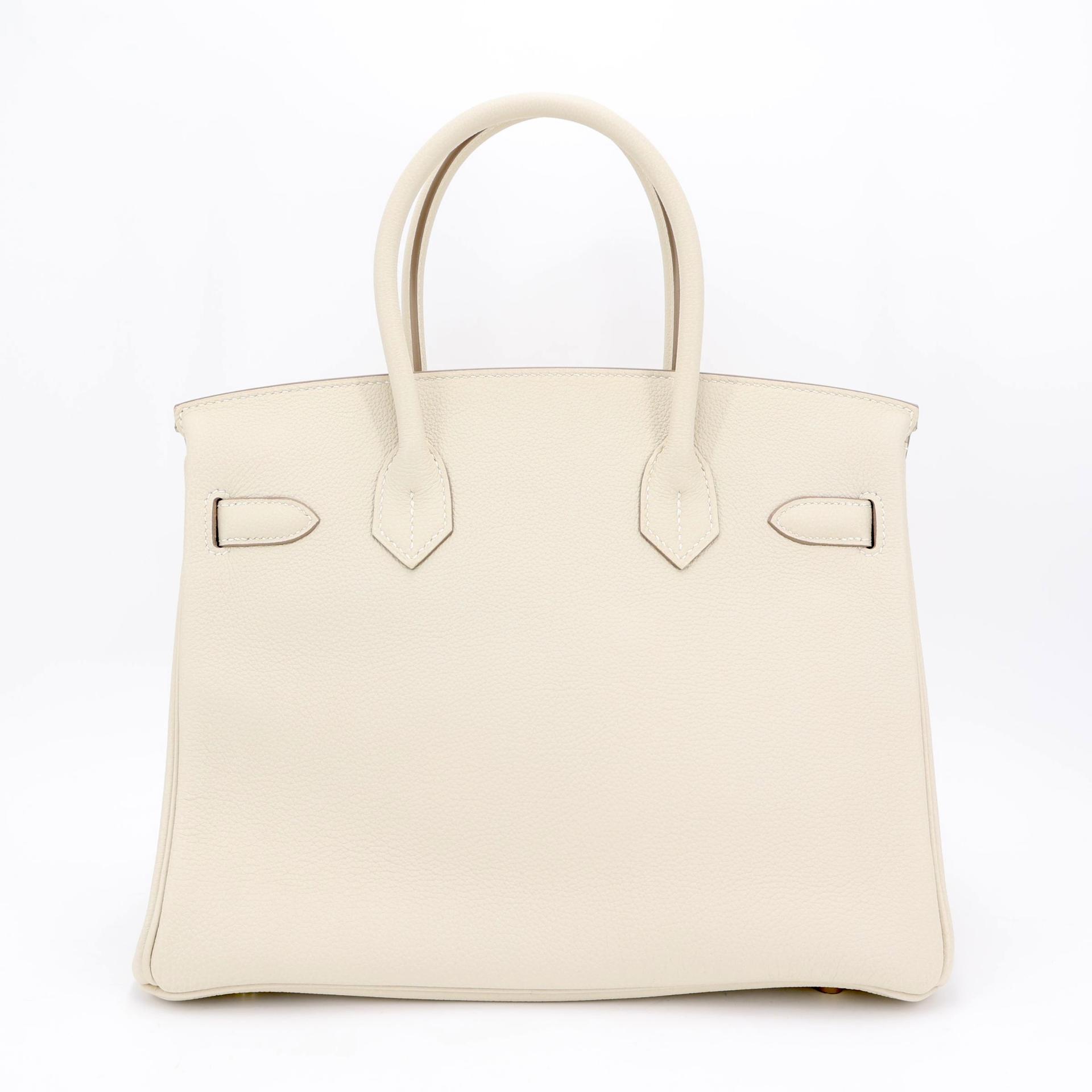 Unused ( Rank NS ) HERMÈS Birkin 30 Craie (10) Togo Gold hardware T (2015) - 2