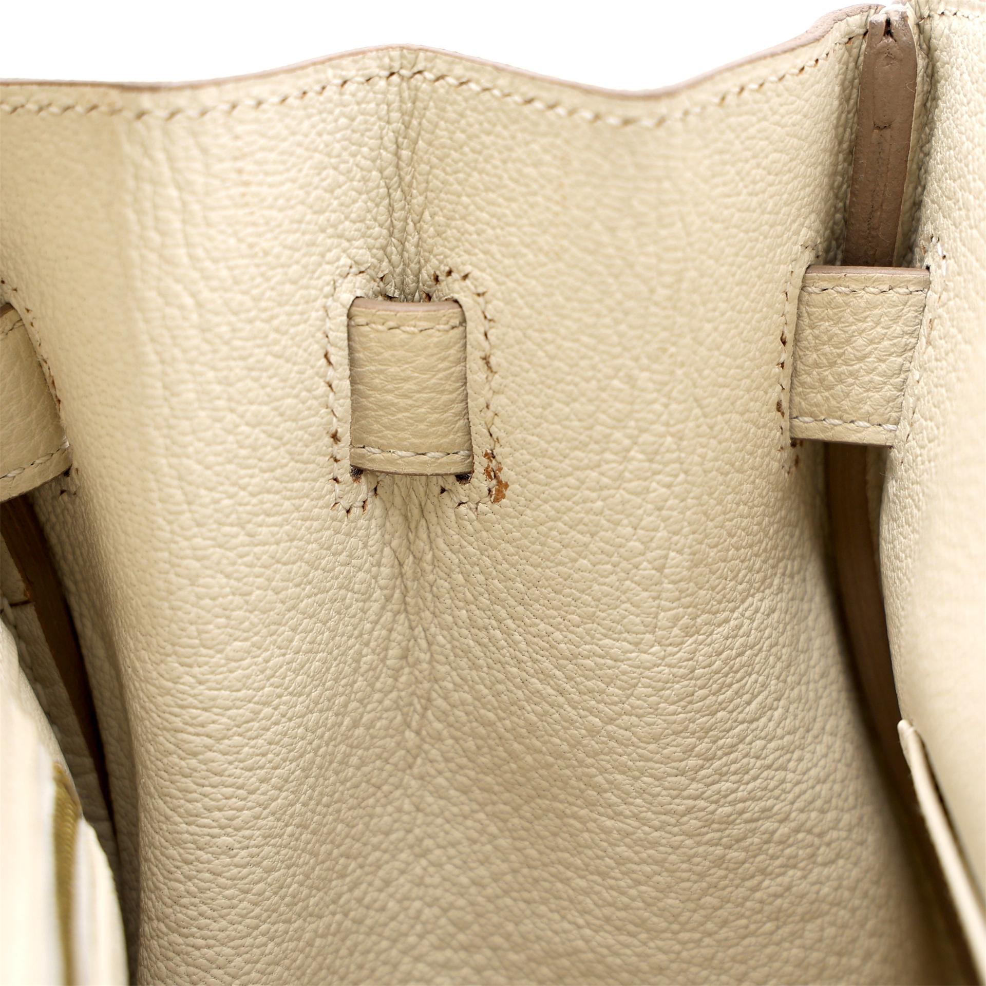 Unused ( Rank NS ) HERMÈS Birkin 30 Craie (10) Togo Gold hardware T (2015) - 19