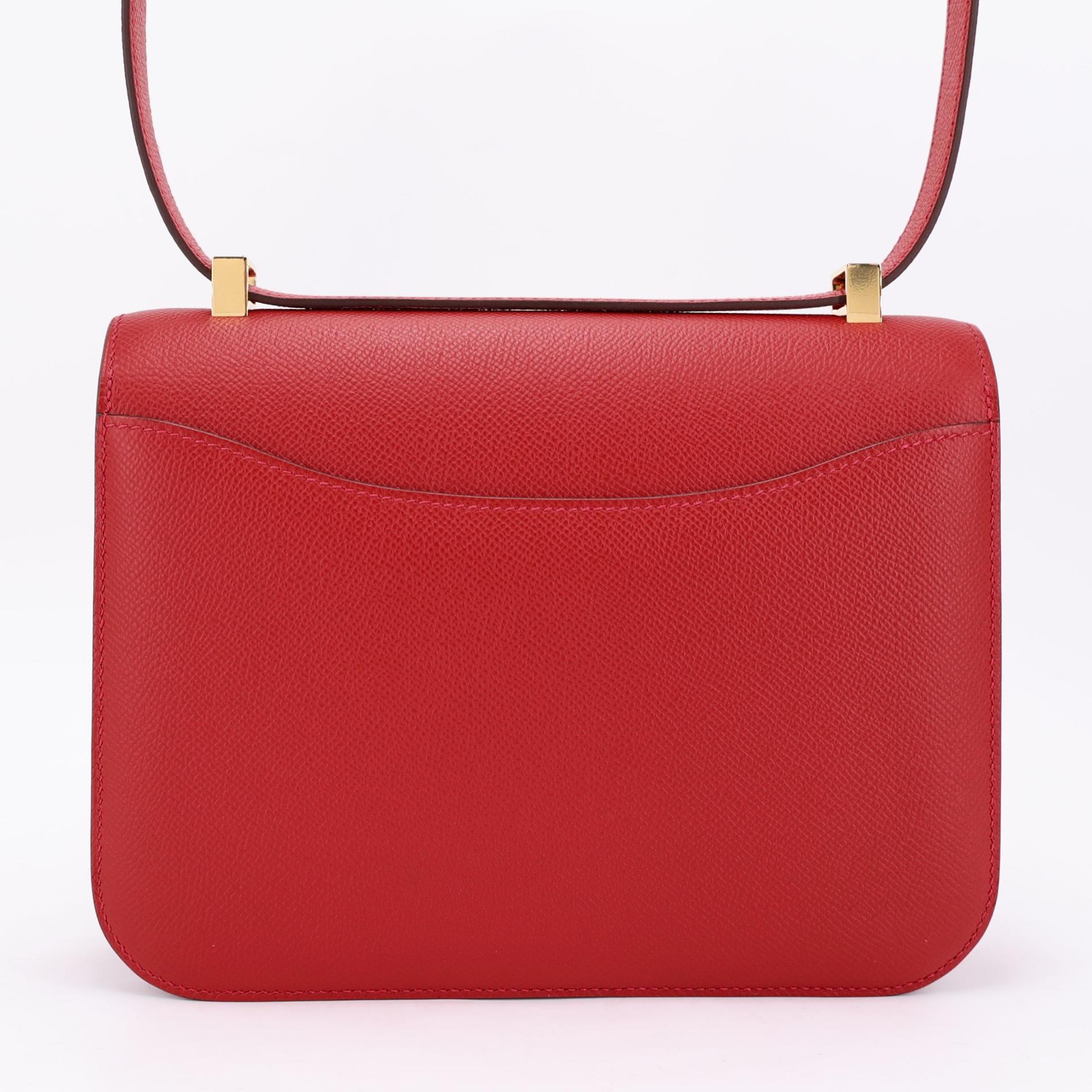 未使用保存品 HERMÈS 愛馬仕 Constance 康康 24 Q5 國旗紅 Rouge Casaque Epsom牛皮 金扣 U刻 2022年 - 2