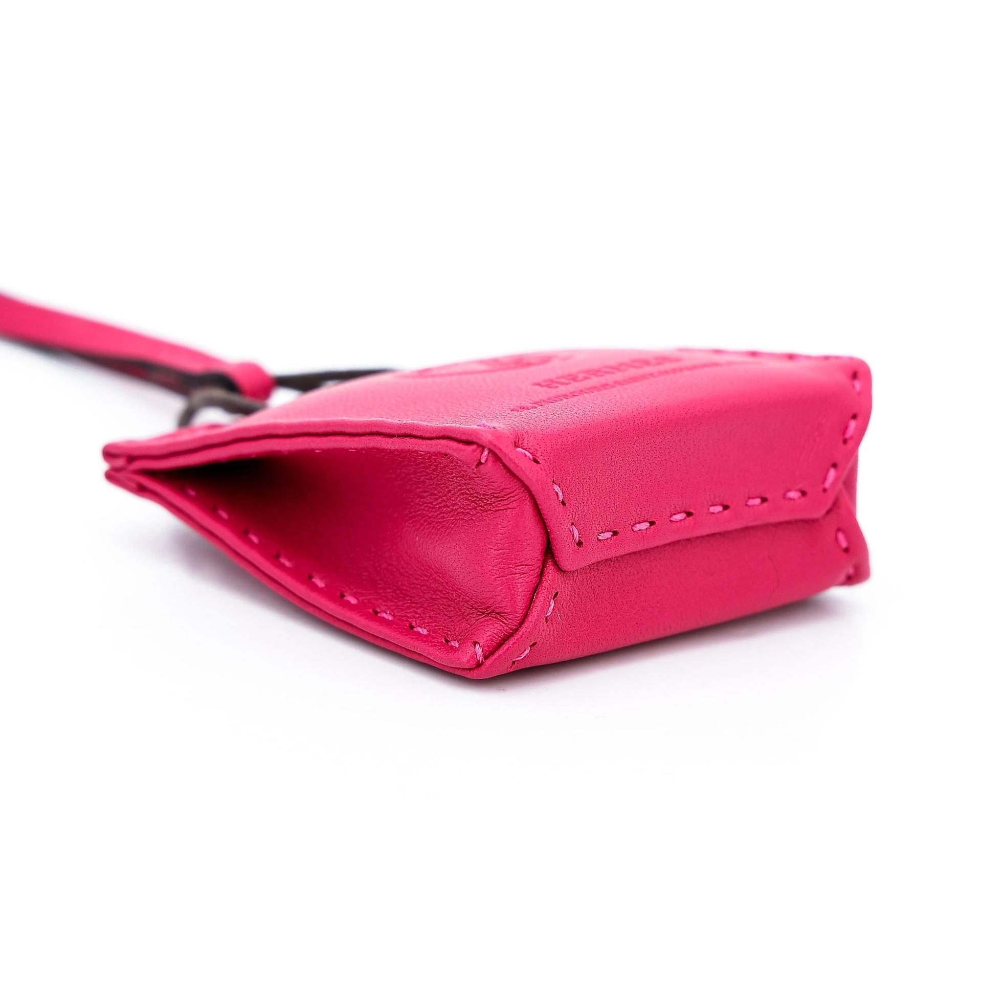 Excellent ( Rank SA ) HERMÈS Sac Orange Bag charm Rose Extreme (I6) Agneau Y (2020) - 7