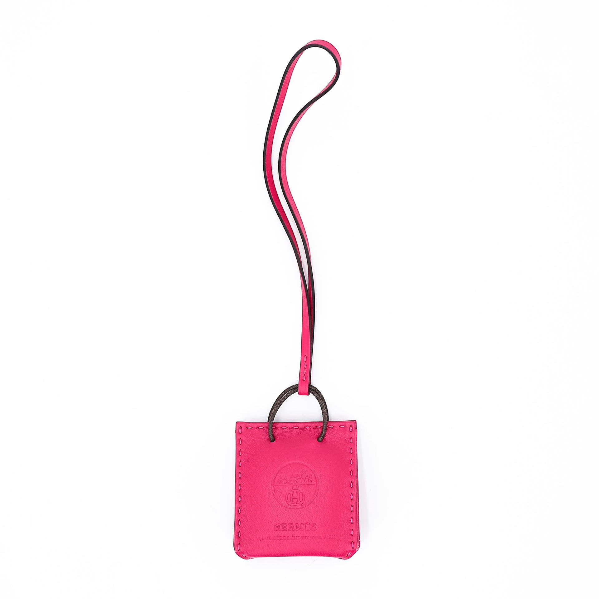 Excellent ( Rank SA ) HERMÈS Sac Orange Bag charm Rose Extreme (I6) Agneau Y (2020) - 4