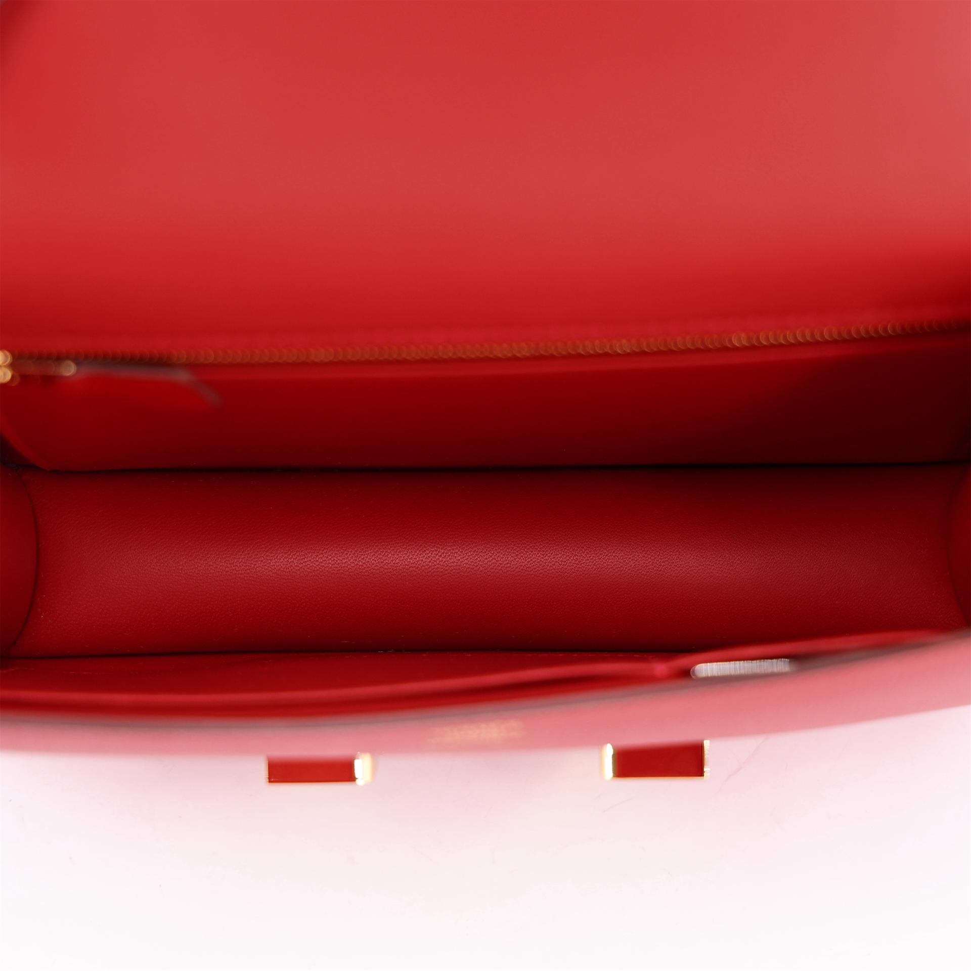 未使用保存品 HERMÈS 愛馬仕 Constance 康康 24 Q5 國旗紅 Rouge Casaque Epsom牛皮 金扣 U刻 2022年 - 14