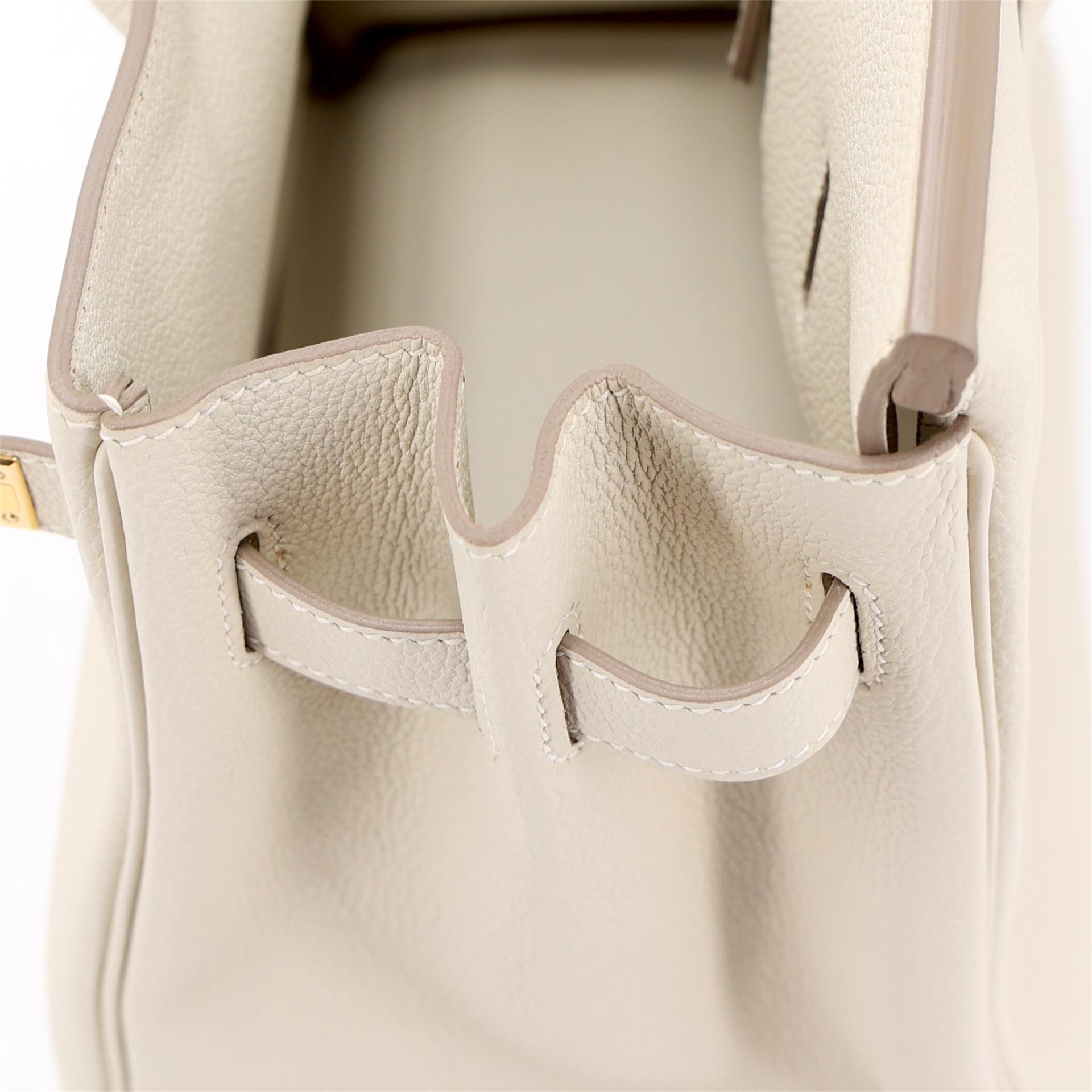Unused ( Rank NS ) HERMÈS Birkin 30 Craie (10) Togo Gold hardware T (2015) - 15