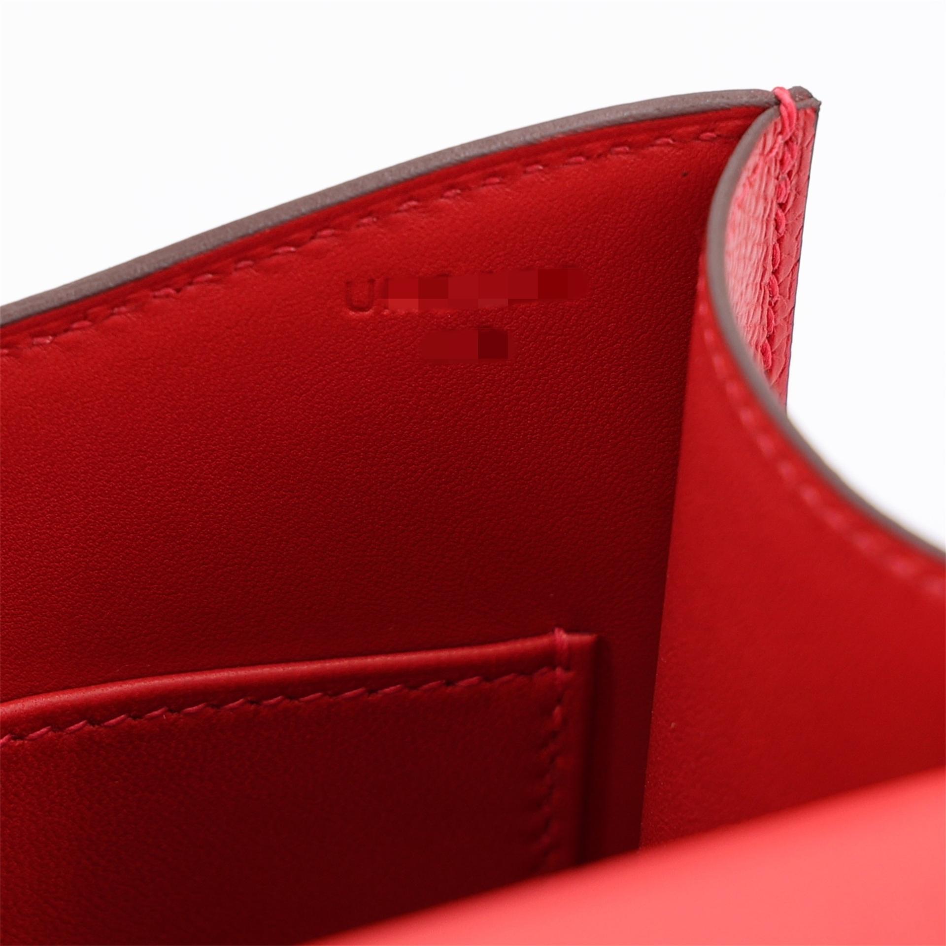 未使用保存品 HERMÈS 愛馬仕 Constance 康康 24 Q5 國旗紅 Rouge Casaque Epsom牛皮 金扣 U刻 2022年 - 20
