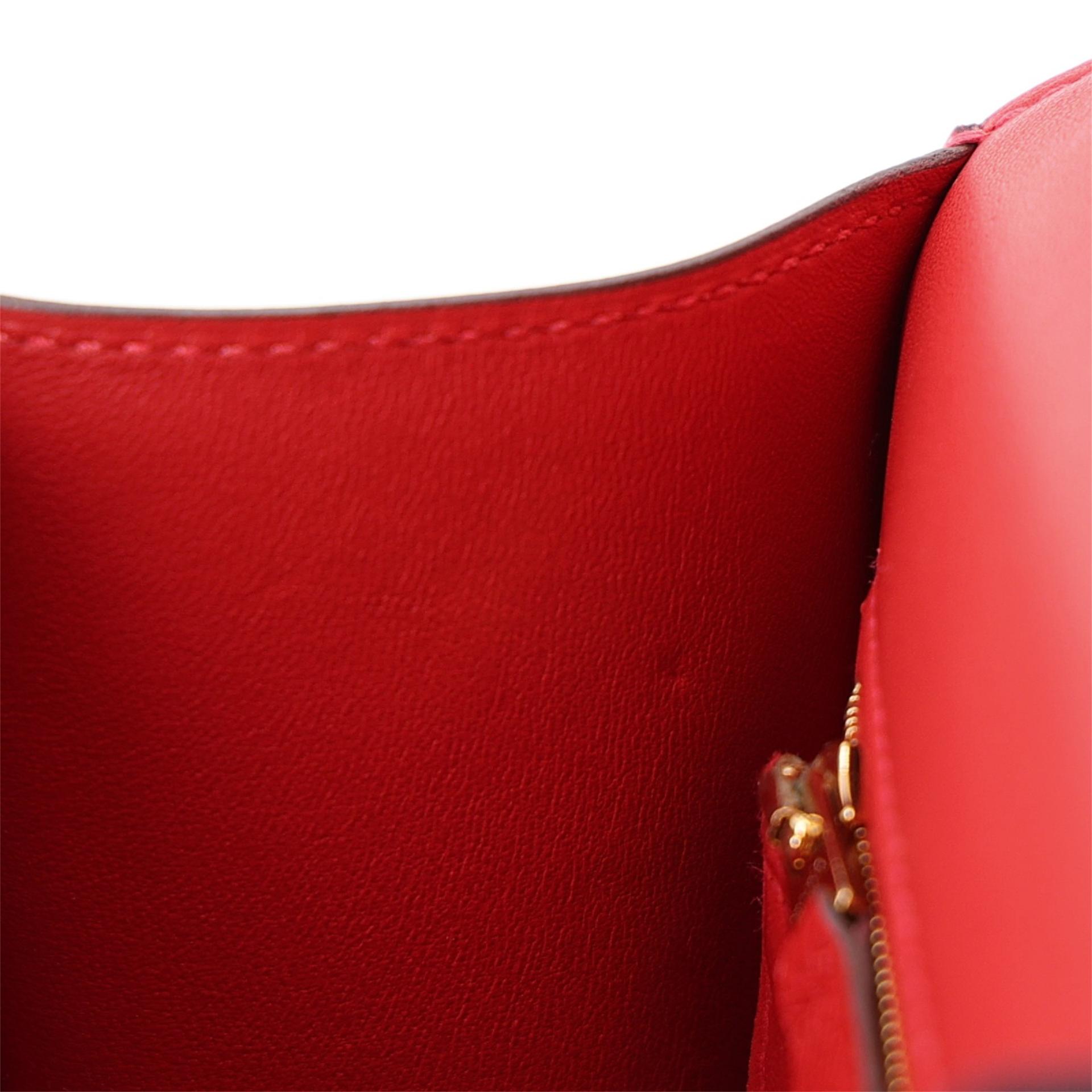 未使用保存品 HERMÈS 愛馬仕 Constance 康康 24 Q5 國旗紅 Rouge Casaque Epsom牛皮 金扣 U刻 2022年 - 18