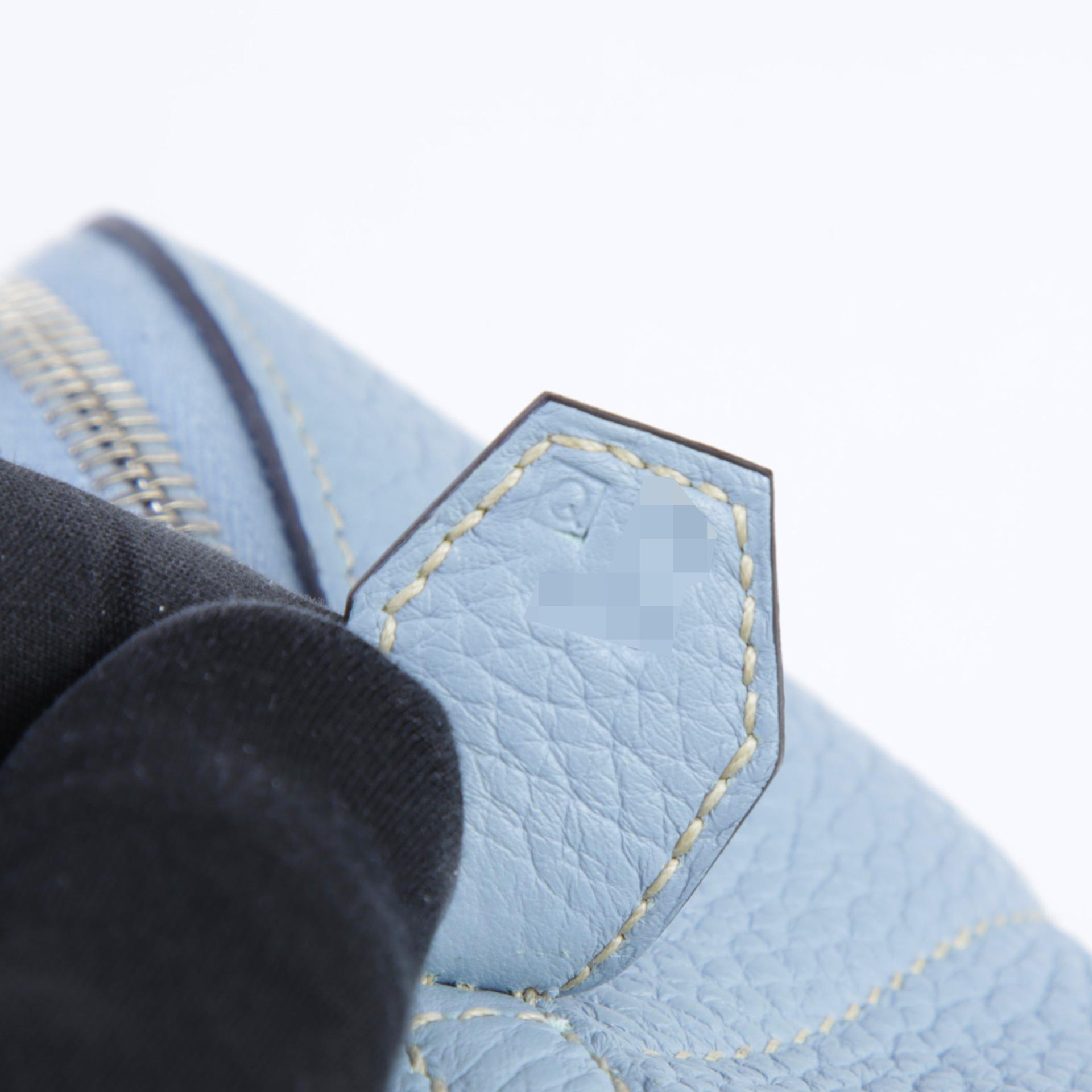 ランク A HERMÈS エルメス ボリード31 ブルーラン (J7) トリヨン シルバー金具 □Q刻印 - 9