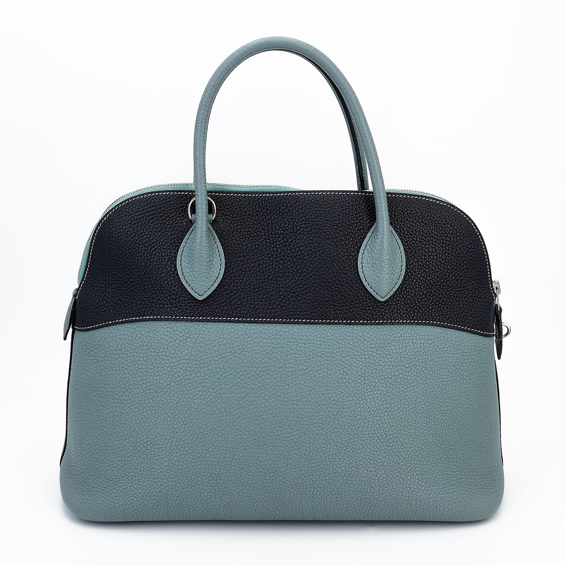 Very Good ( Rank A) HERMÈS Special Order Bolide 35 HSS Ciel (7G) Bleu Indigo (76) Clemence Palladium hardware Square N (2010) - 2