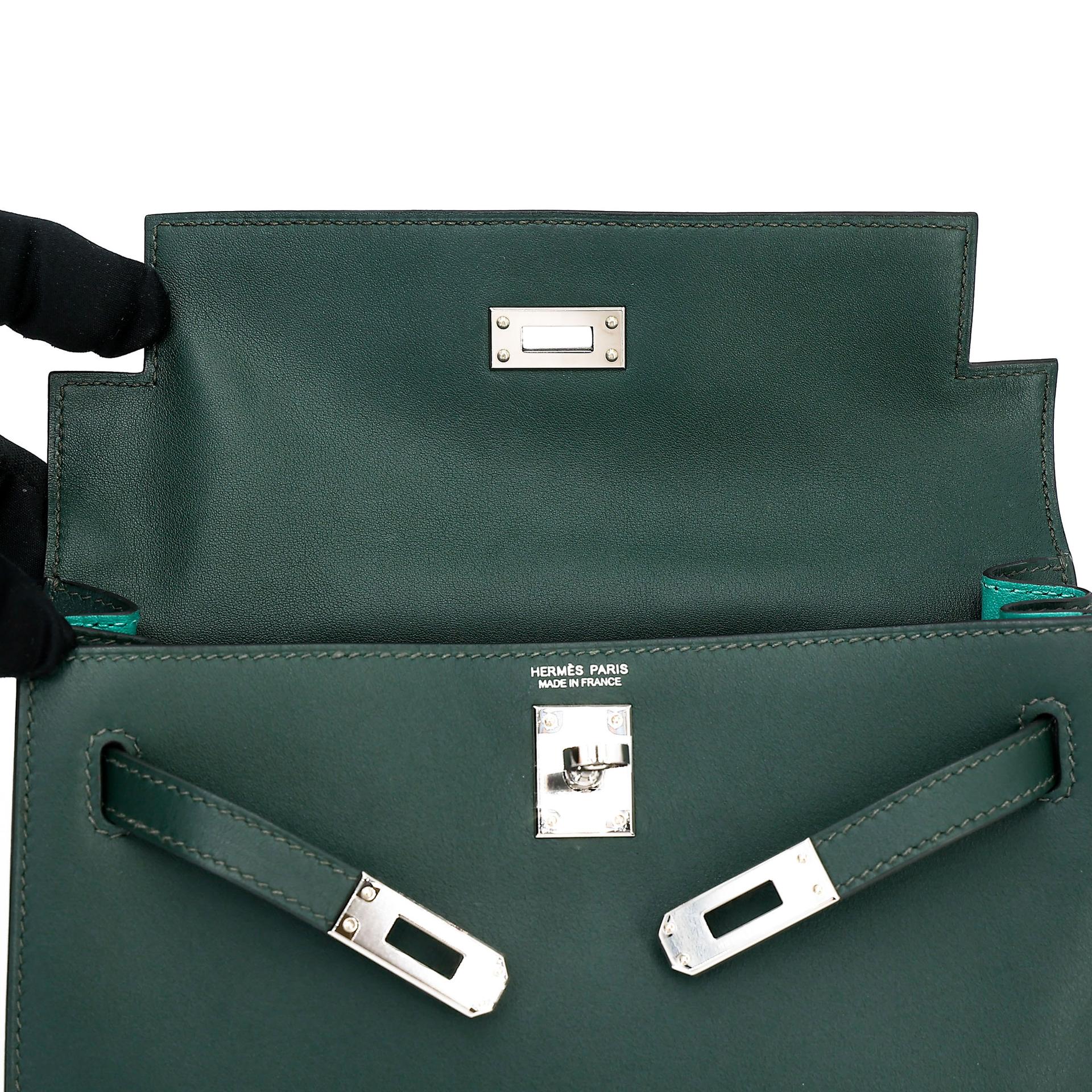ランク A HERMÈS エルメス ケリーダンス ヴェルソ ヴェールトロピカル (02) ヴェールヴェロン (U1) ジョナサン シルバー金具 U刻印 - 14