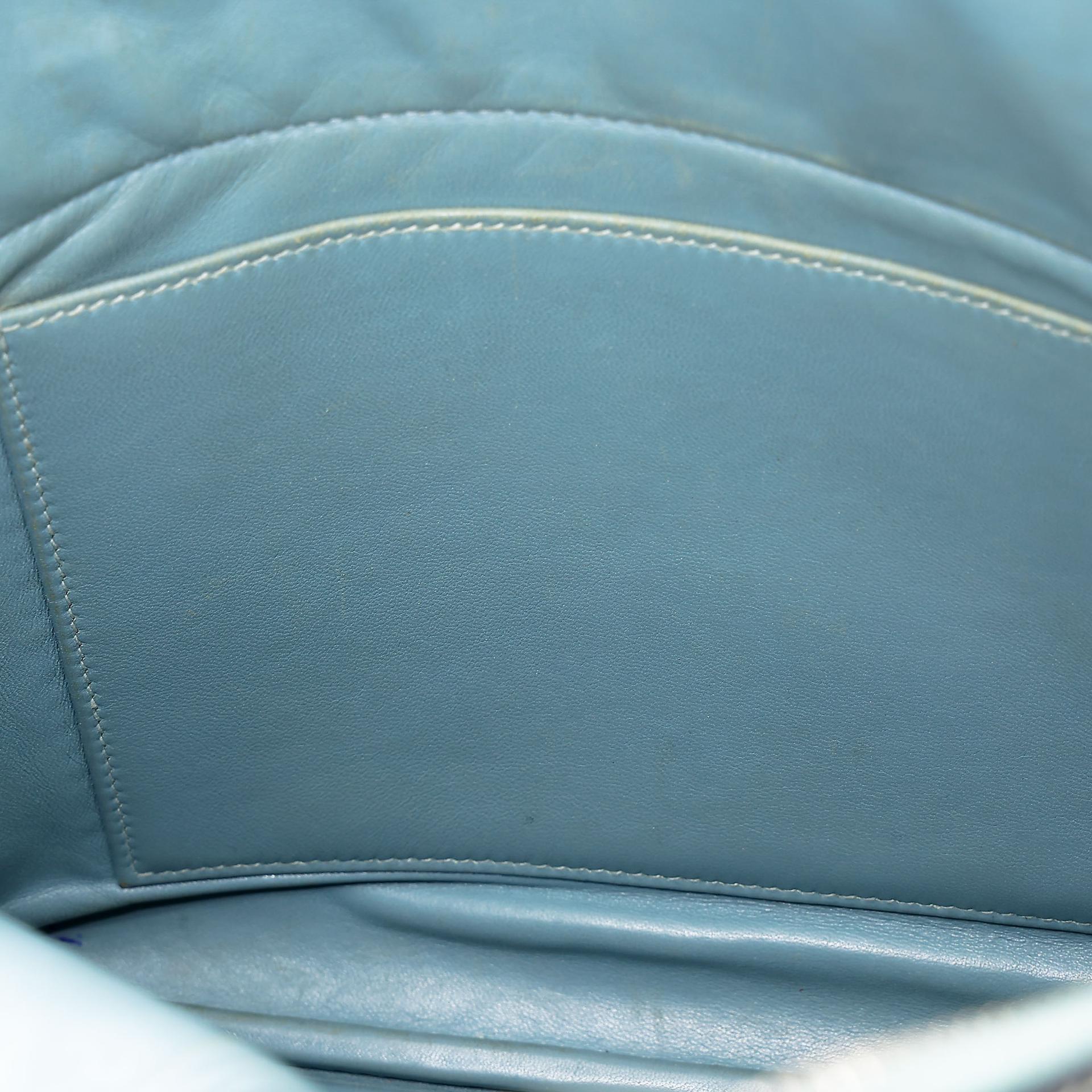 Very Good ( Rank A) HERMÈS Special Order Bolide 35 HSS Ciel (7G) Bleu Indigo (76) Clemence Palladium hardware Square N (2010) - 24