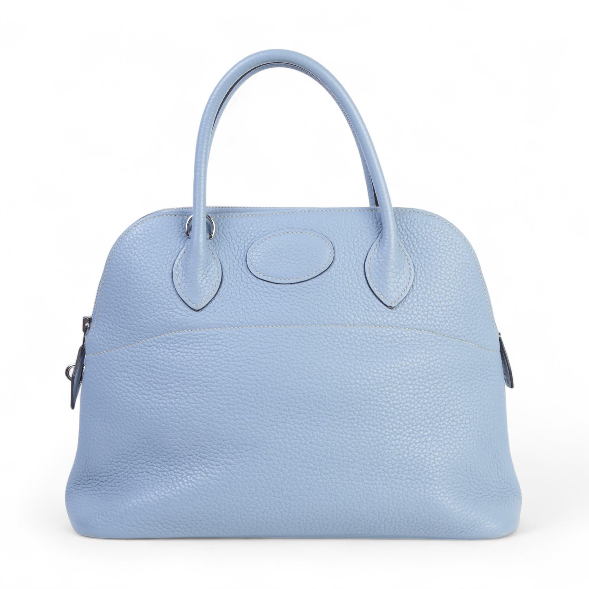 ランク A HERMÈS エルメス ボリード31 ブルーラン (J7) トリヨン シルバー金具 □Q刻印 - 1