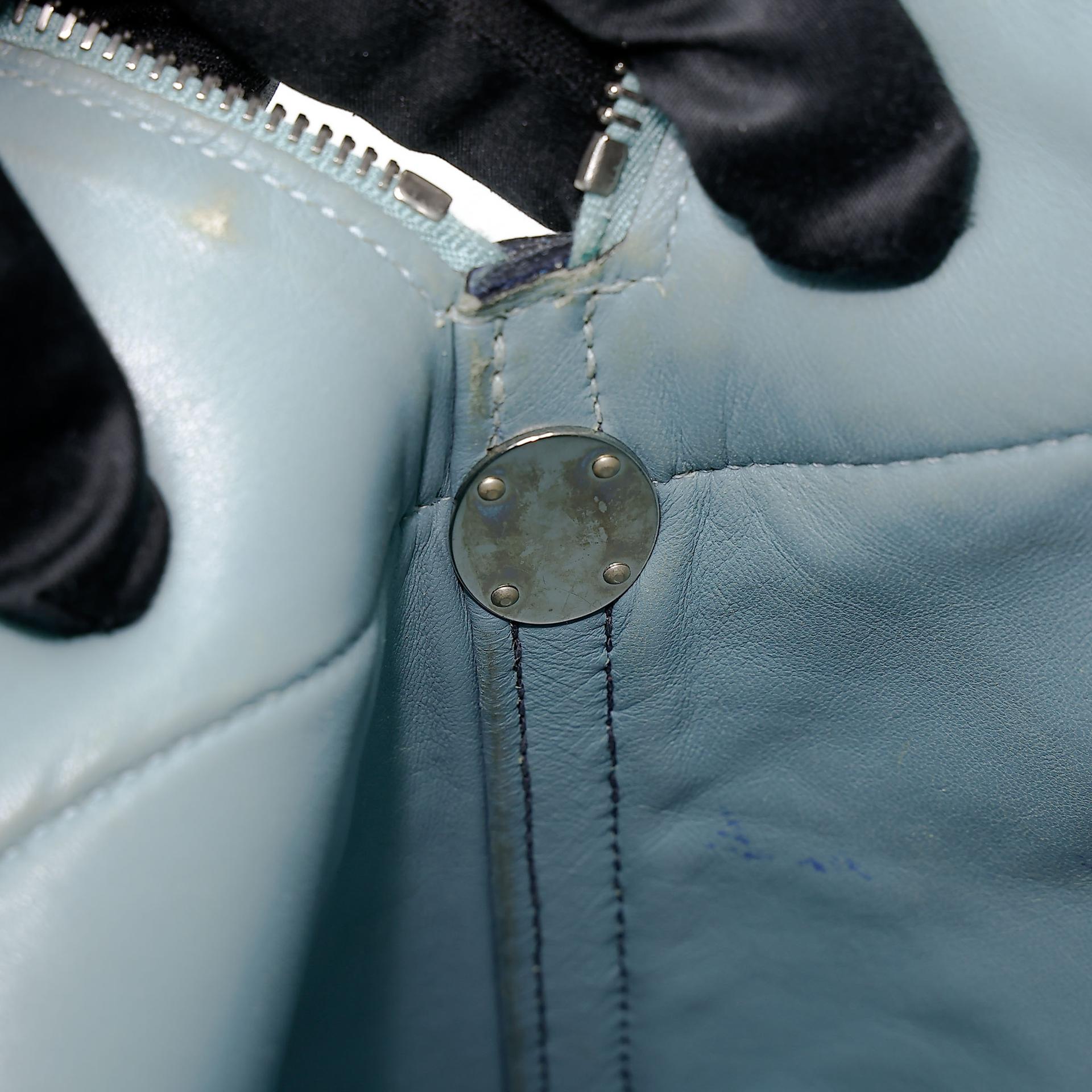 Very Good ( Rank A) HERMÈS Special Order Bolide 35 HSS Ciel (7G) Bleu Indigo (76) Clemence Palladium hardware Square N (2010) - 25