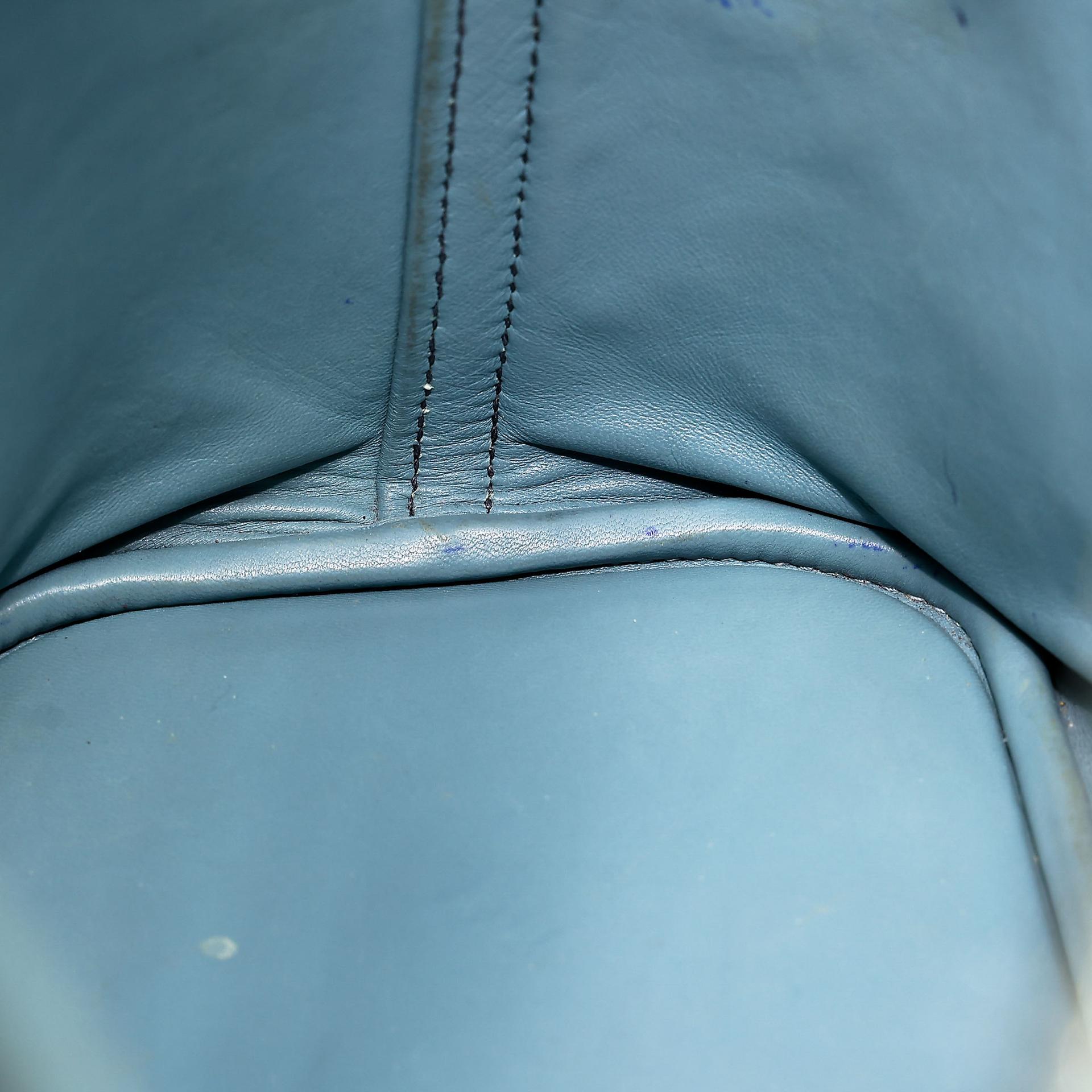 Very Good ( Rank A) HERMÈS Special Order Bolide 35 HSS Ciel (7G) Bleu Indigo (76) Clemence Palladium hardware Square N (2010) - 27