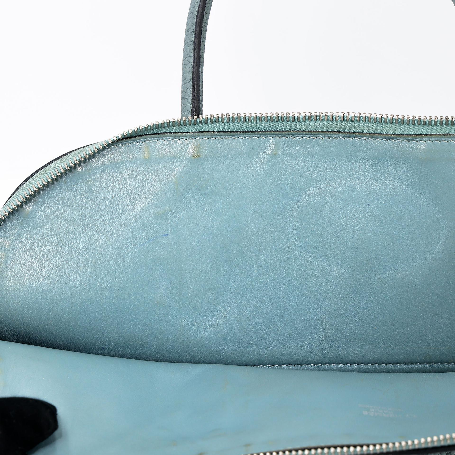 Very Good ( Rank A) HERMÈS Special Order Bolide 35 HSS Ciel (7G) Bleu Indigo (76) Clemence Palladium hardware Square N (2010) - 21