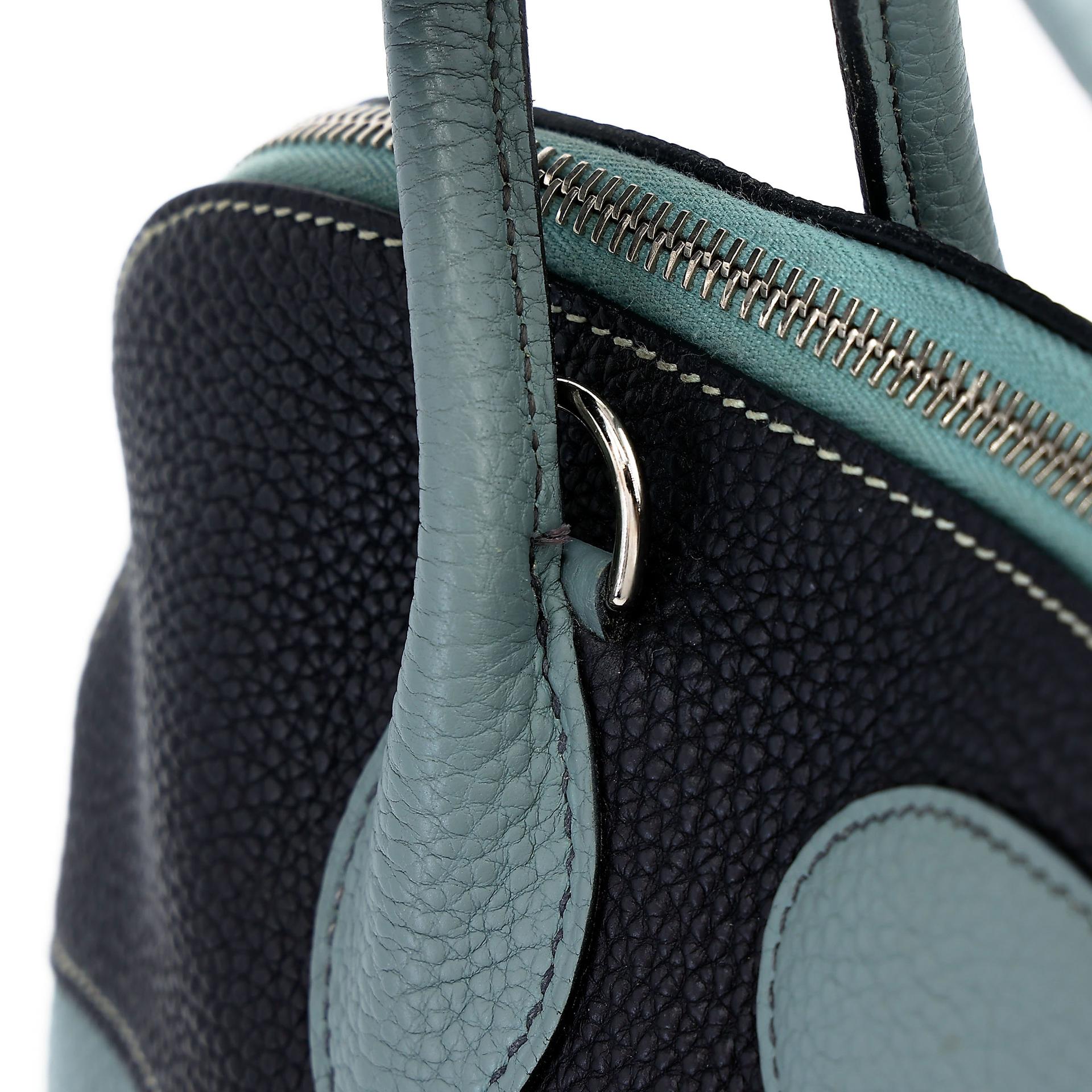 Very Good ( Rank A) HERMÈS Special Order Bolide 35 HSS Ciel (7G) Bleu Indigo (76) Clemence Palladium hardware Square N (2010) - 10