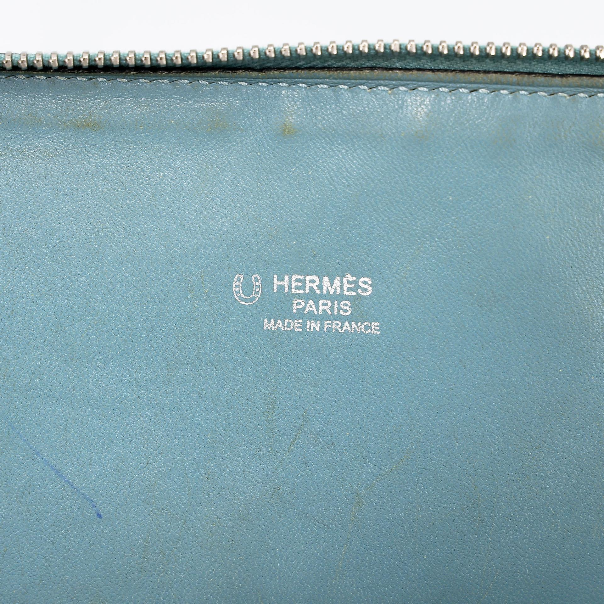 Very Good ( Rank A) HERMÈS Special Order Bolide 35 HSS Ciel (7G) Bleu Indigo (76) Clemence Palladium hardware Square N (2010) - 17