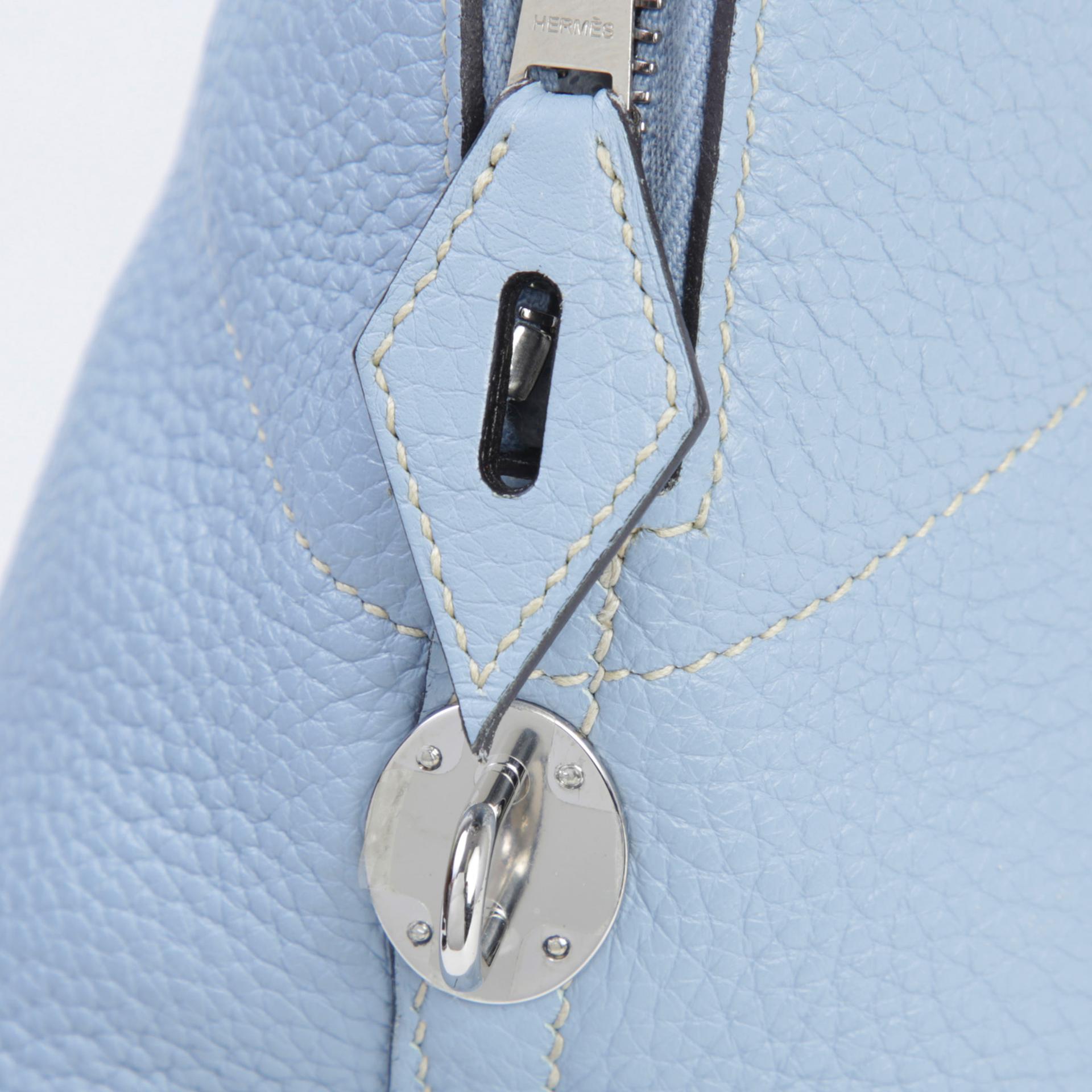 ランク A HERMÈS エルメス ボリード31 ブルーラン (J7) トリヨン シルバー金具 □Q刻印 - 8