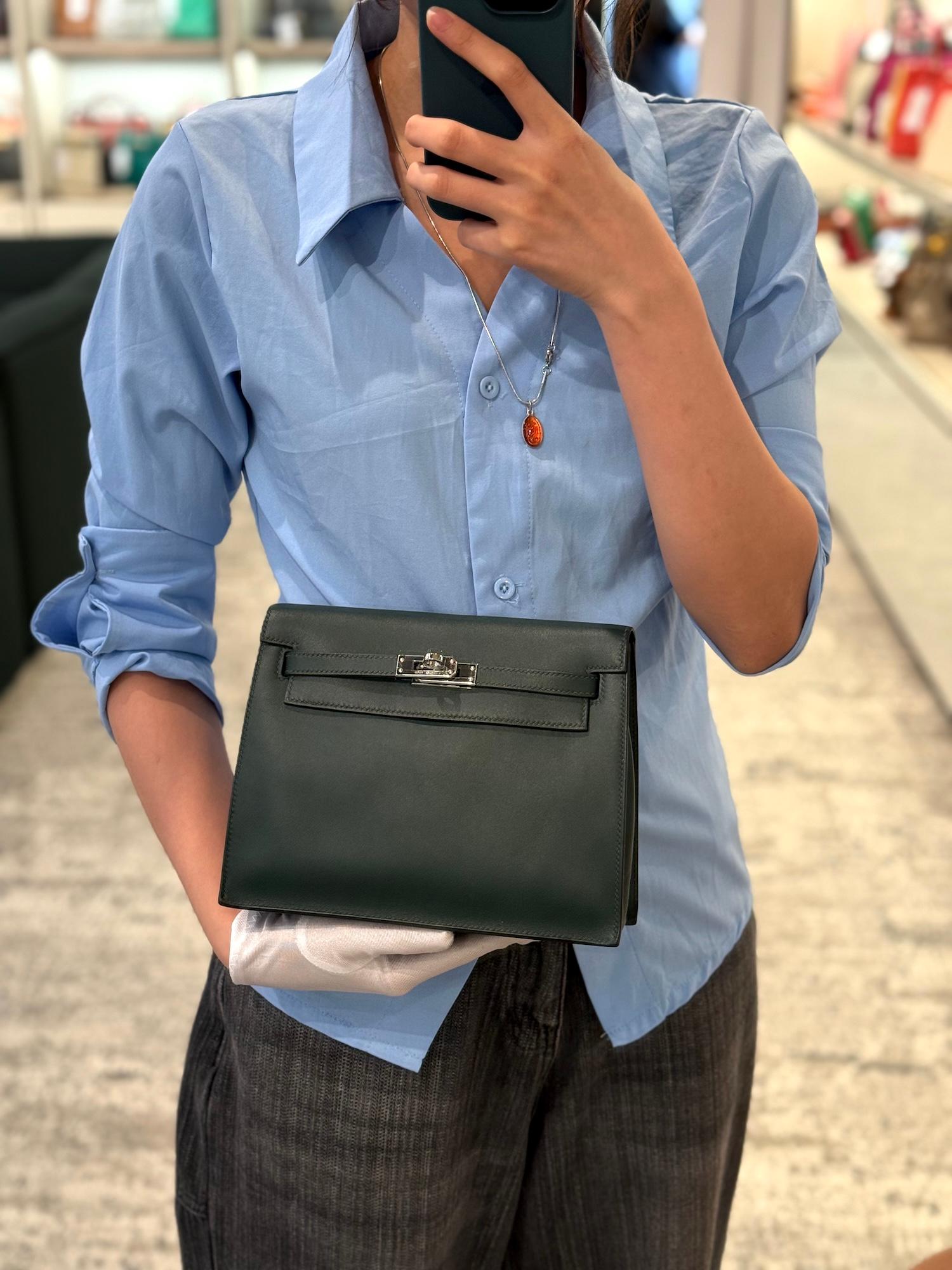 ランク A HERMÈS エルメス ケリーダンス ヴェルソ ヴェールトロピカル (02) ヴェールヴェロン (U1) ジョナサン シルバー金具 U刻印 - 3