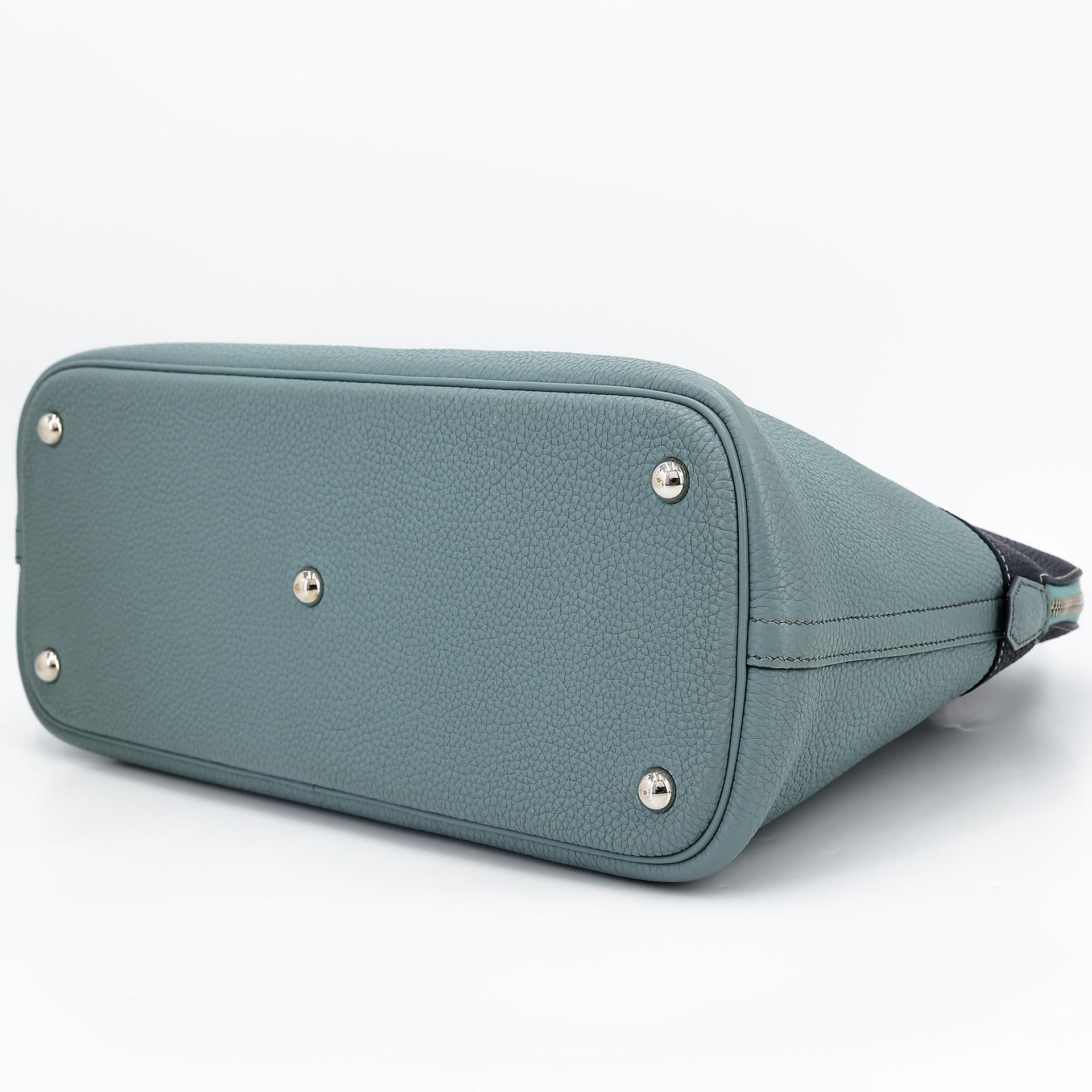 Very Good ( Rank A) HERMÈS Special Order Bolide 35 HSS Ciel (7G) Bleu Indigo (76) Clemence Palladium hardware Square N (2010) - 6