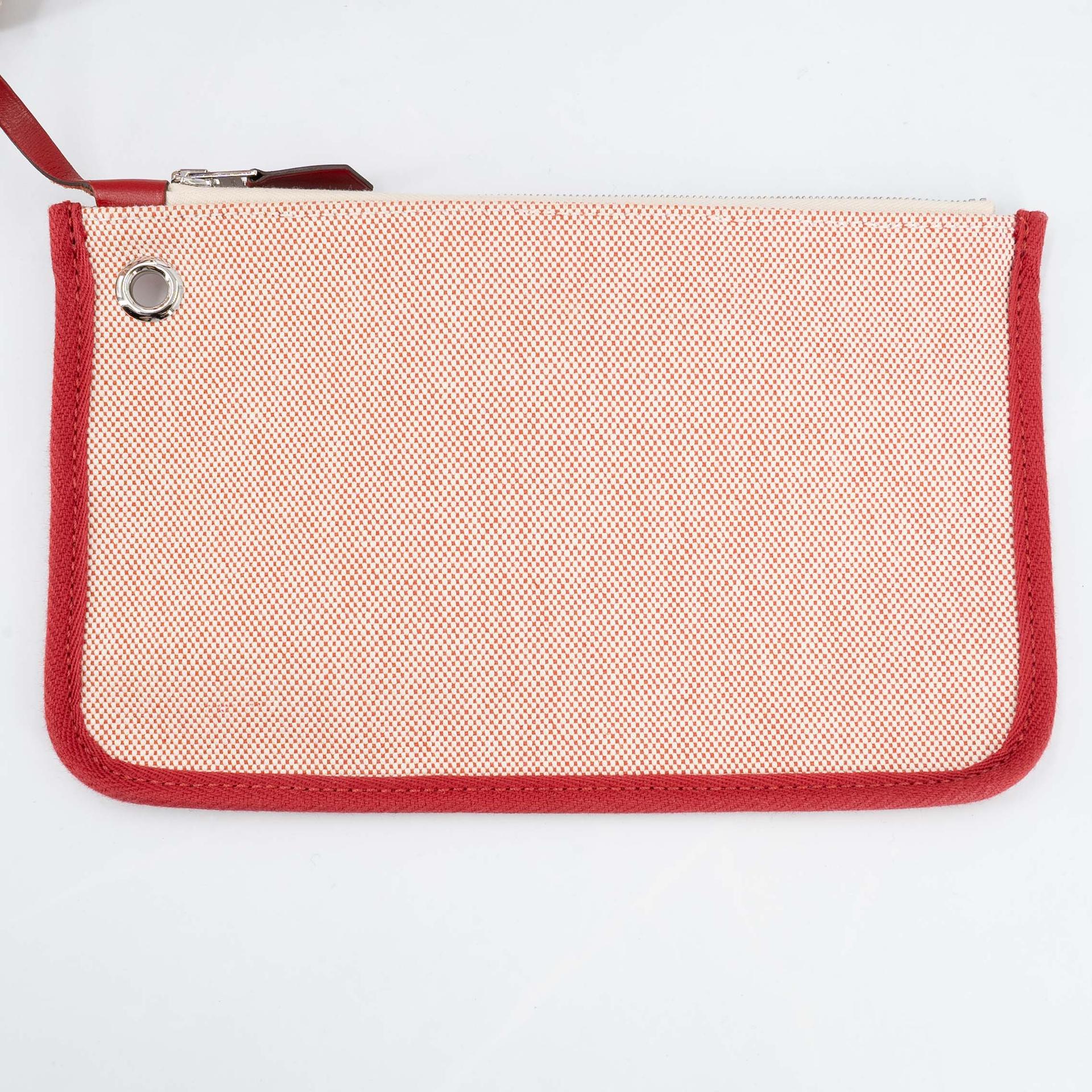 Excellent ( Rank SA ) HERMÈS Limited Edition Herbag Zip 31 PM Pegase Pop Rouge Piment (5X) Vache Hunter Canvas Palladium hardware Z (2021) - 23