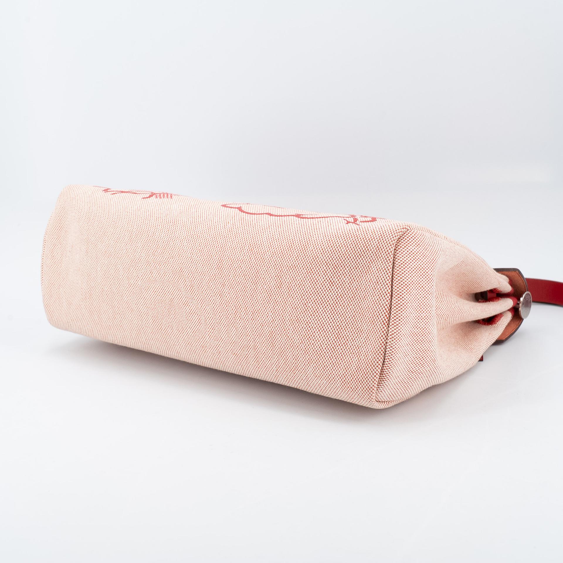 Excellent ( Rank SA ) HERMÈS Limited Edition Herbag Zip 31 PM Pegase Pop Rouge Piment (5X) Vache Hunter Canvas Palladium hardware Z (2021) - 7