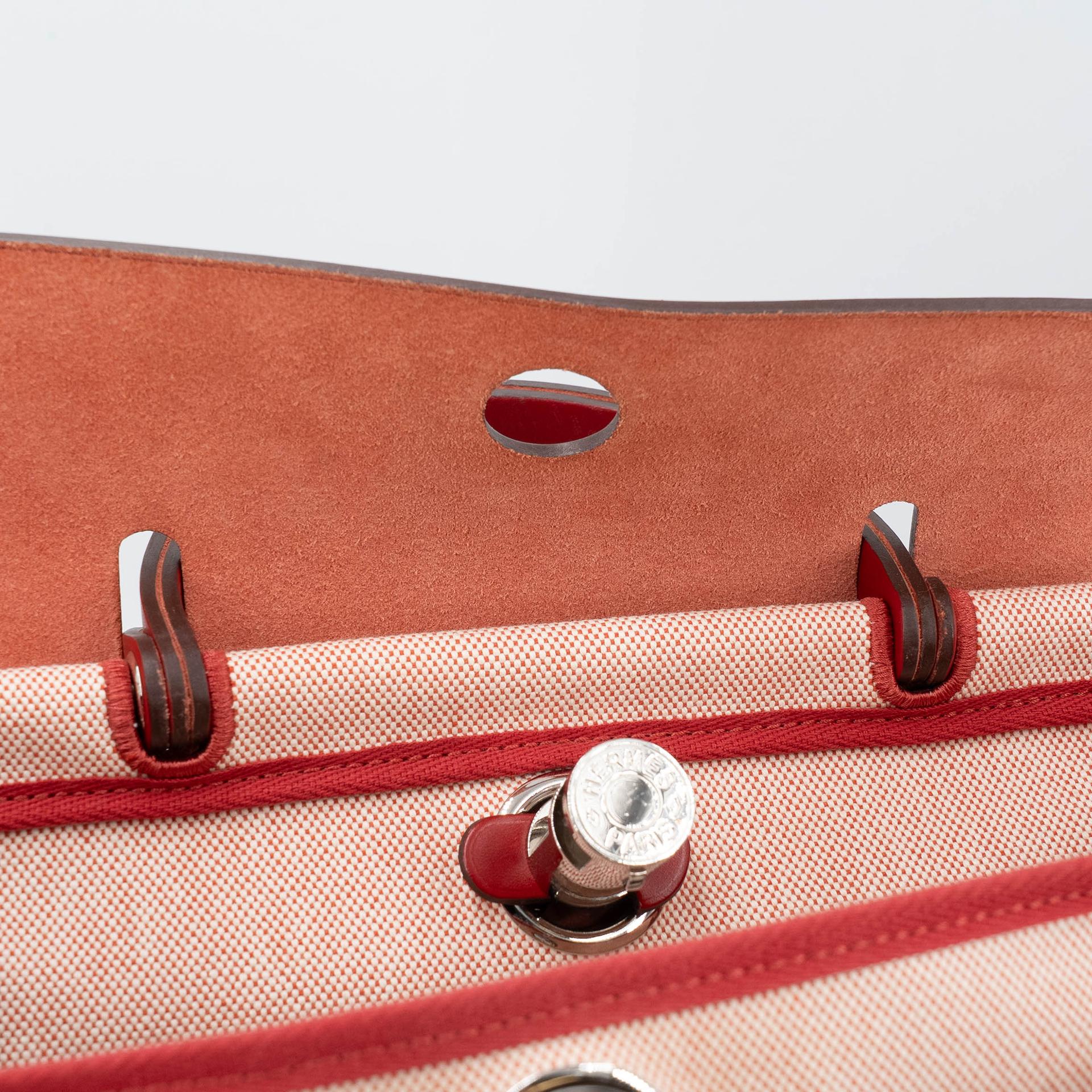 Excellent ( Rank SA ) HERMÈS Limited Edition Herbag Zip 31 PM Pegase Pop Rouge Piment (5X) Vache Hunter Canvas Palladium hardware Z (2021) - 19