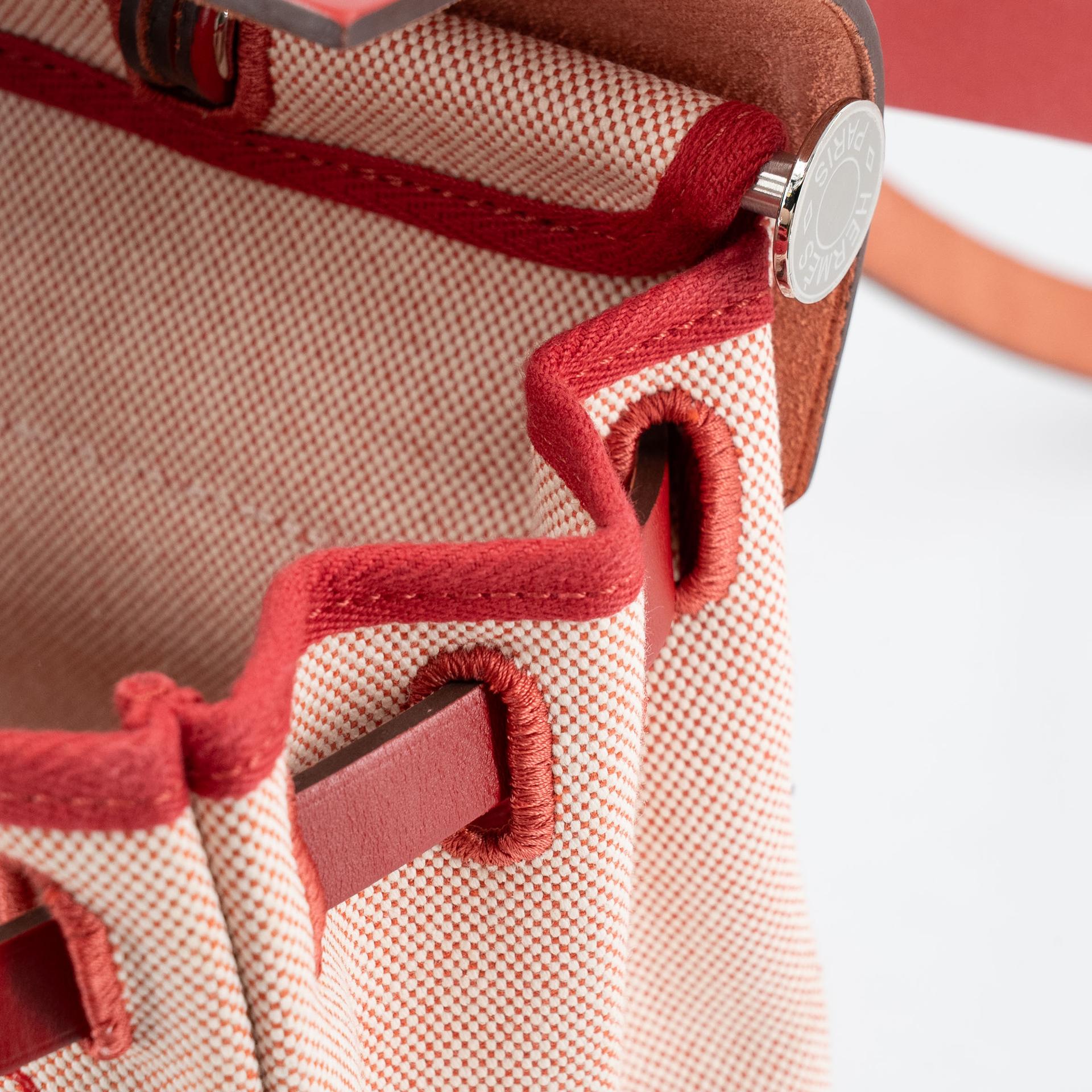 Excellent ( Rank SA ) HERMÈS Limited Edition Herbag Zip 31 PM Pegase Pop Rouge Piment (5X) Vache Hunter Canvas Palladium hardware Z (2021) - 27