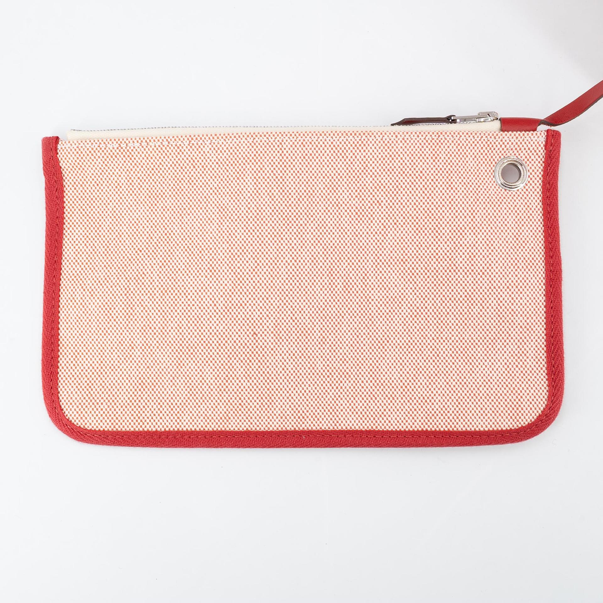 Excellent ( Rank SA ) HERMÈS Limited Edition Herbag Zip 31 PM Pegase Pop Rouge Piment (5X) Vache Hunter Canvas Palladium hardware Z (2021) - 24