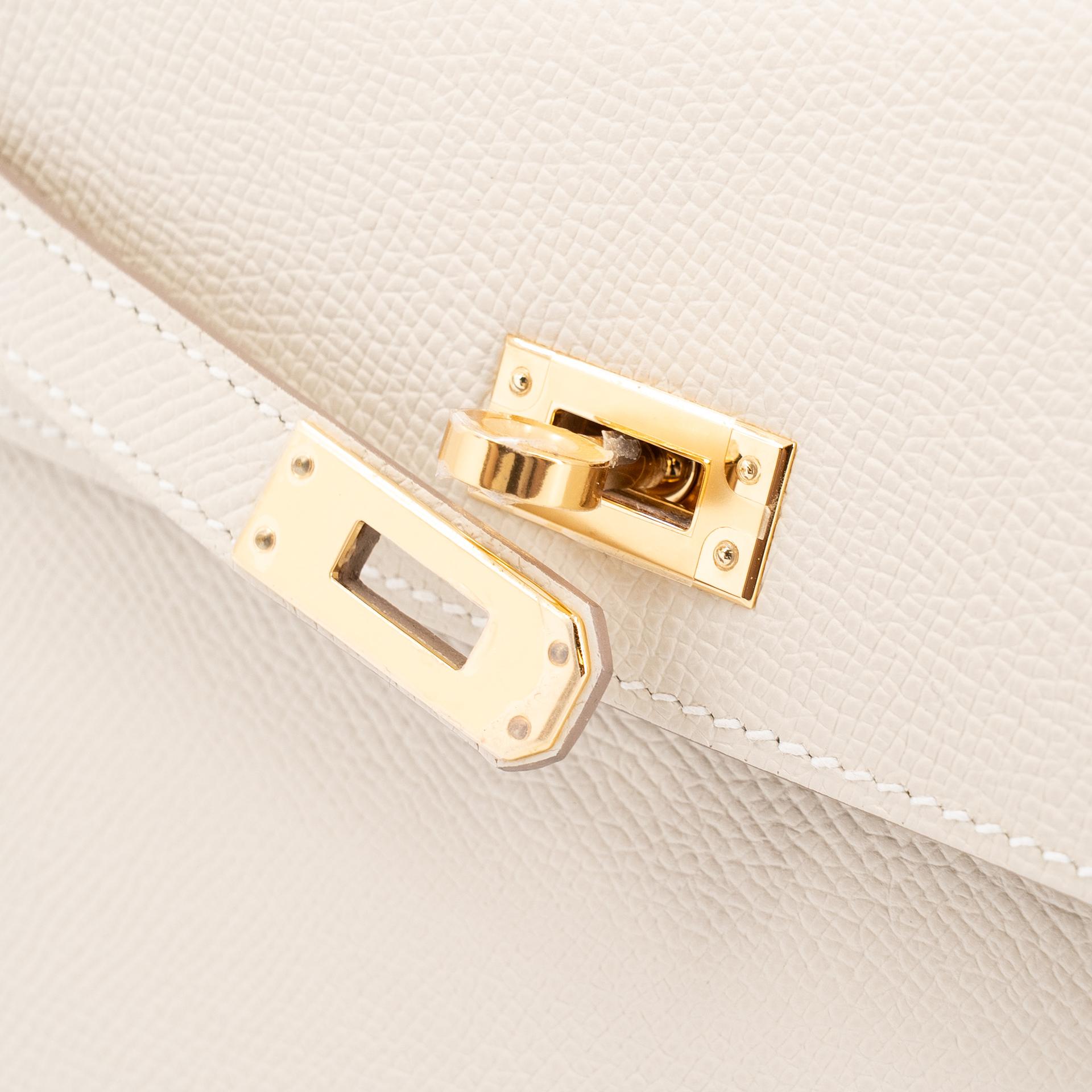 Unused ( Rank NS ) HERMÈS Limited Edition Kelly 20 en Desordre Craie (10) Epsom Gold hardware U (2022) - 14