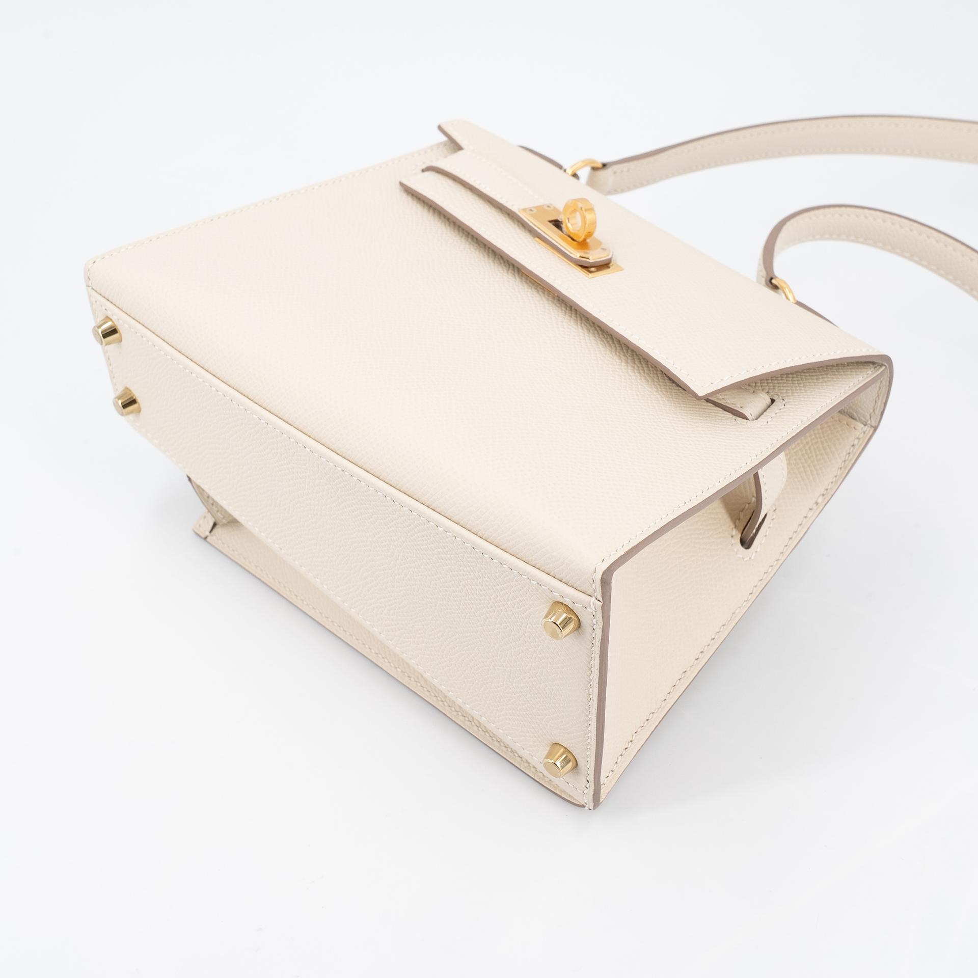 Unused ( Rank NS ) HERMÈS Limited Edition Kelly 20 en Desordre Craie (10) Epsom Gold hardware U (2022) - 7