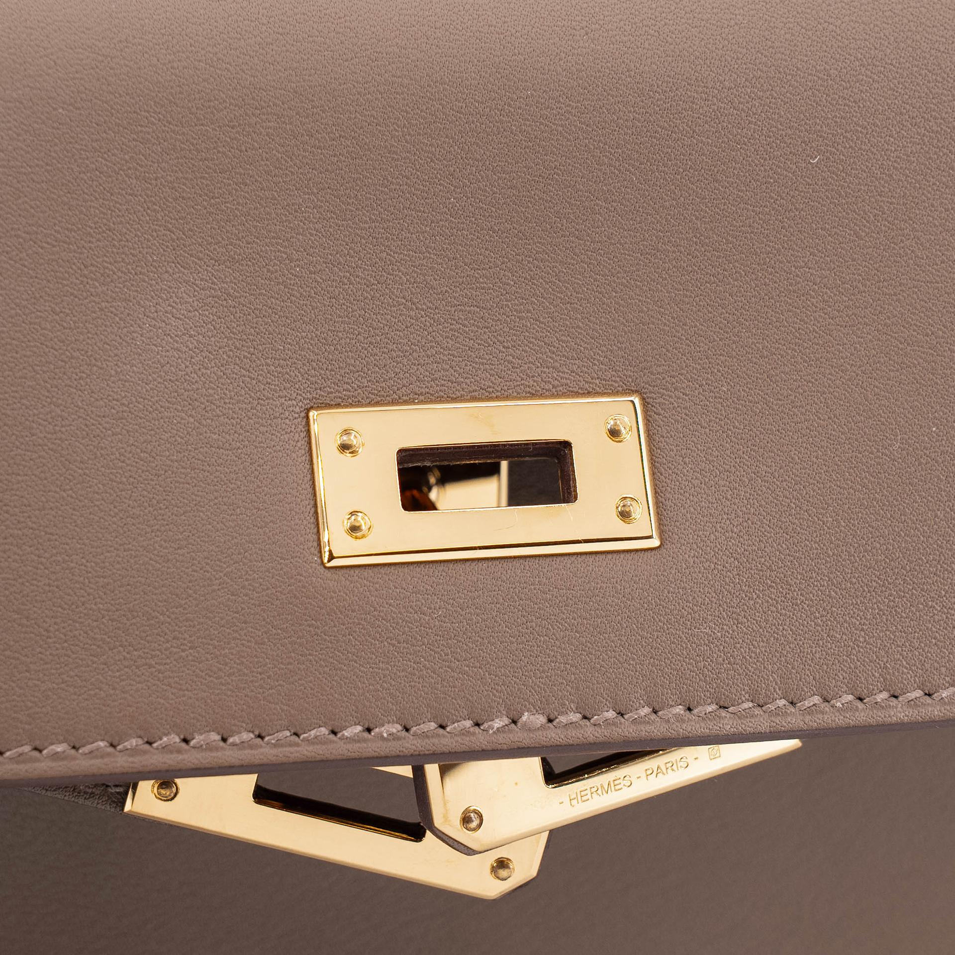 Excellent ( Rank SA ) HERMÈS Kelly Moove Etoupe (18) Swift Gold hardware B (2023) - 19