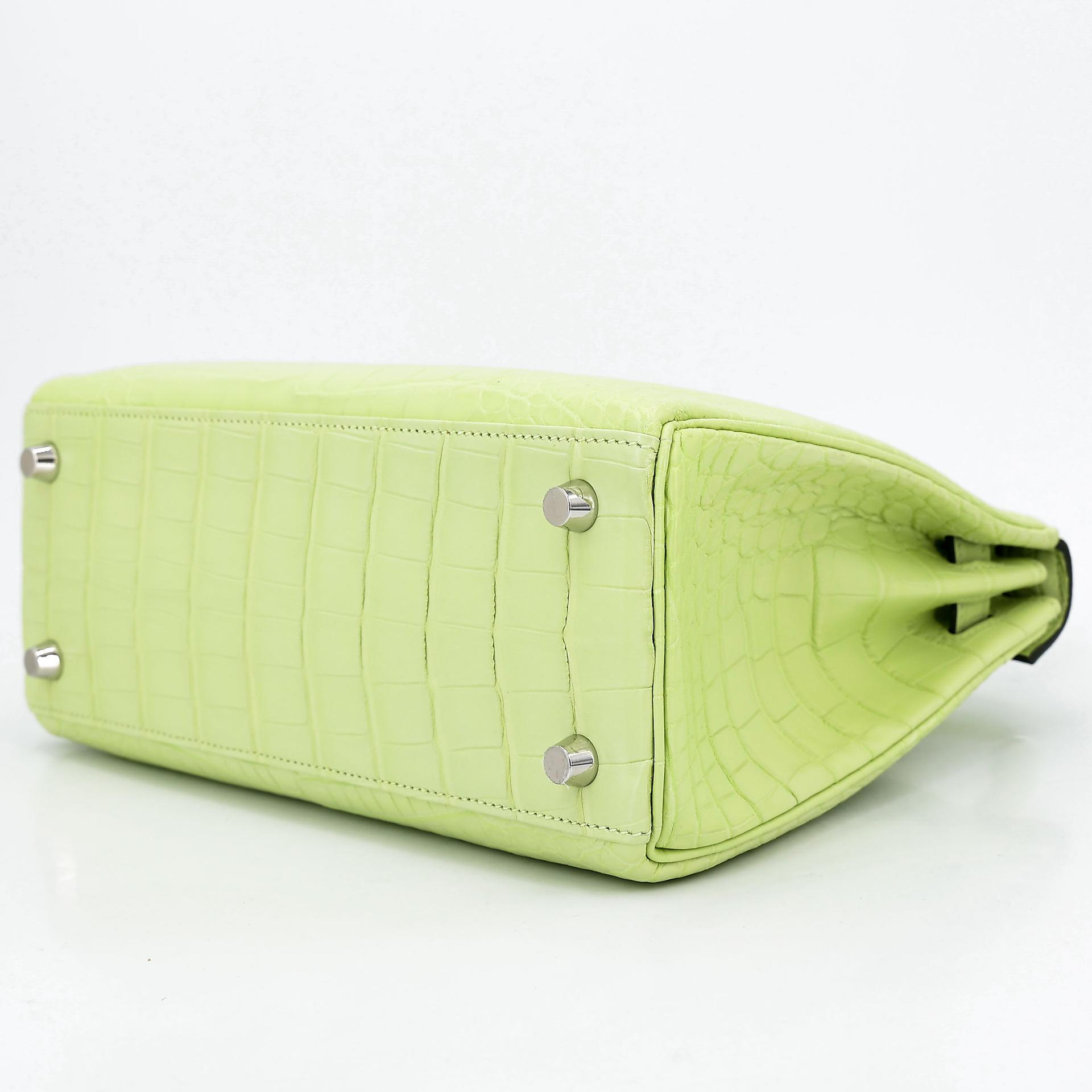 Unused ( Rank NS ) HERMÈS Kelly 25 Jaune Bourgeon (R9) Matte Alligator Palladium hardware B (2023) - 8