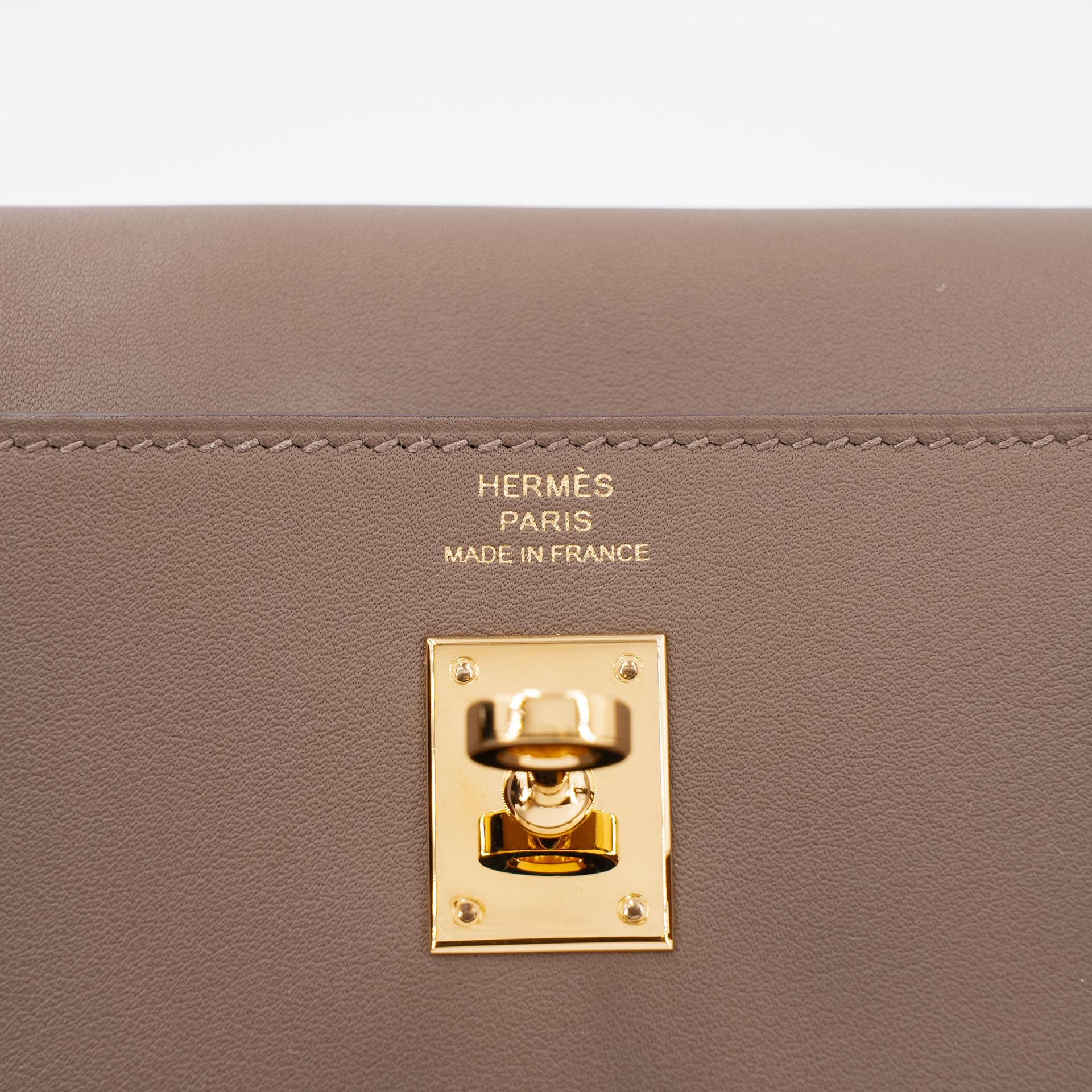 Excellent ( Rank SA ) HERMÈS Kelly Moove Etoupe (18) Swift Gold hardware B (2023) - 20