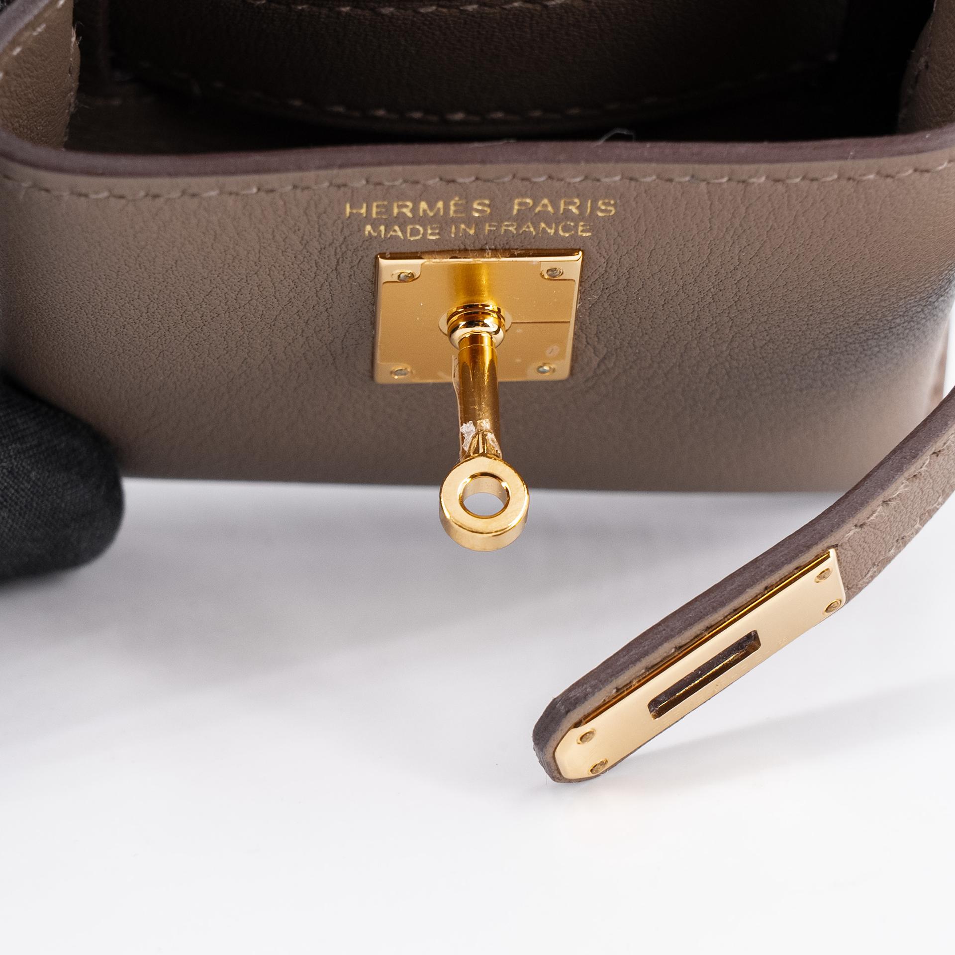 Excellent ( Rank SA ) HERMÈS Kelly Moove Etoupe (18) Swift Gold hardware B (2023) - 12