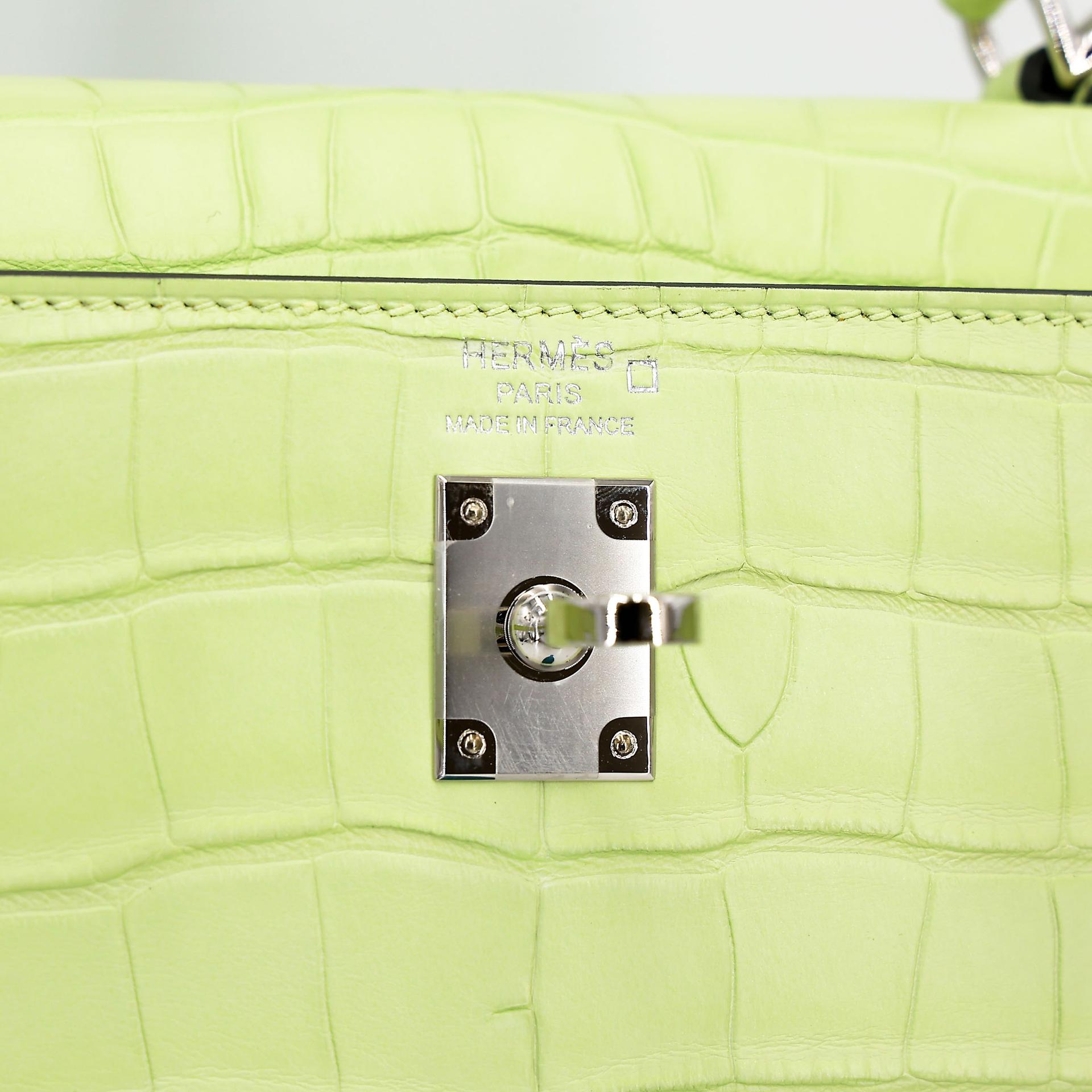 Unused ( Rank NS ) HERMÈS Kelly 25 Jaune Bourgeon (R9) Matte Alligator Palladium hardware B (2023) - 15