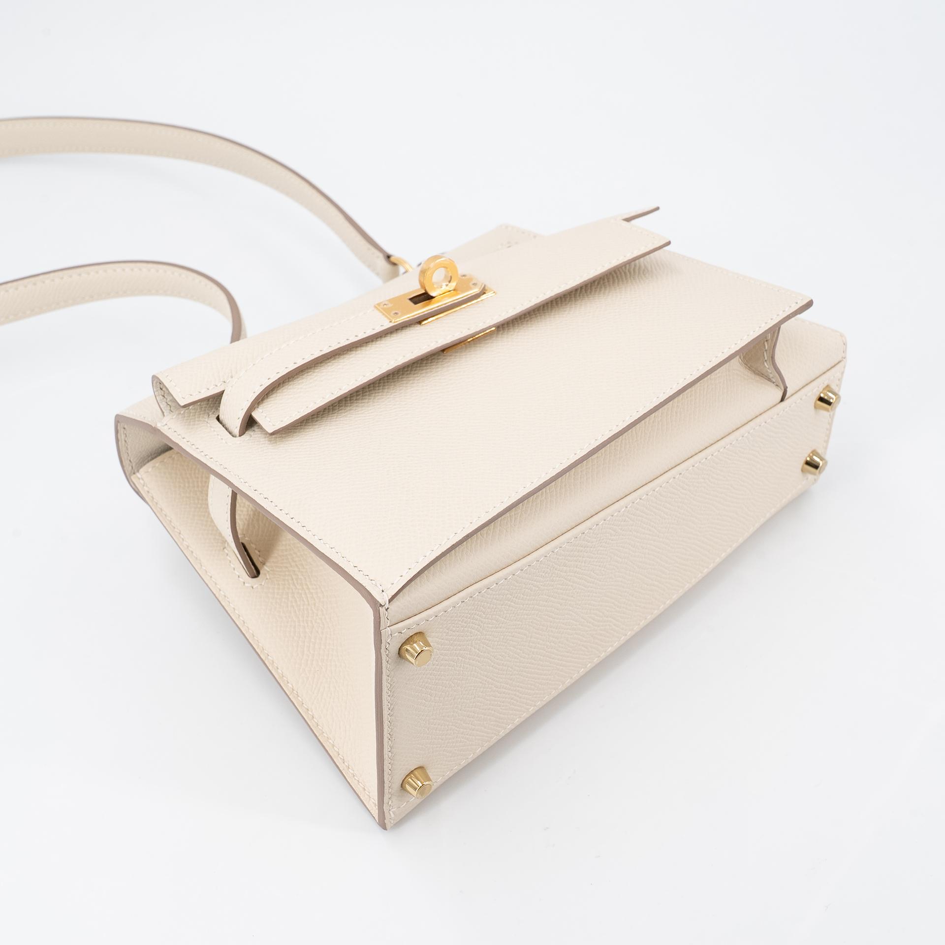 Unused ( Rank NS ) HERMÈS Limited Edition Kelly 20 en Desordre Craie (10) Epsom Gold hardware U (2022) - 5