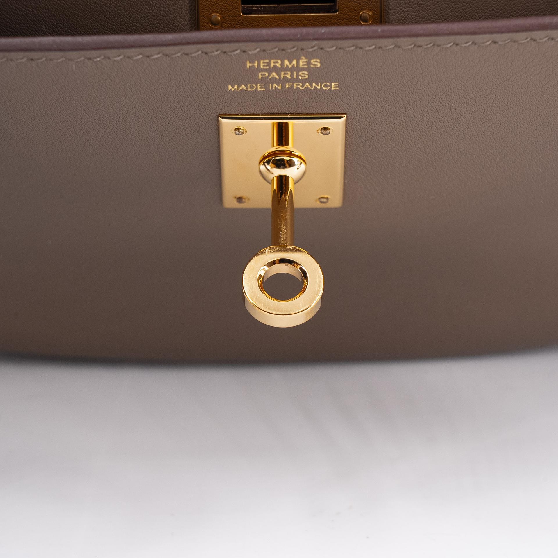 Excellent ( Rank SA ) HERMÈS Kelly Moove Etoupe (18) Swift Gold hardware B (2023) - 21