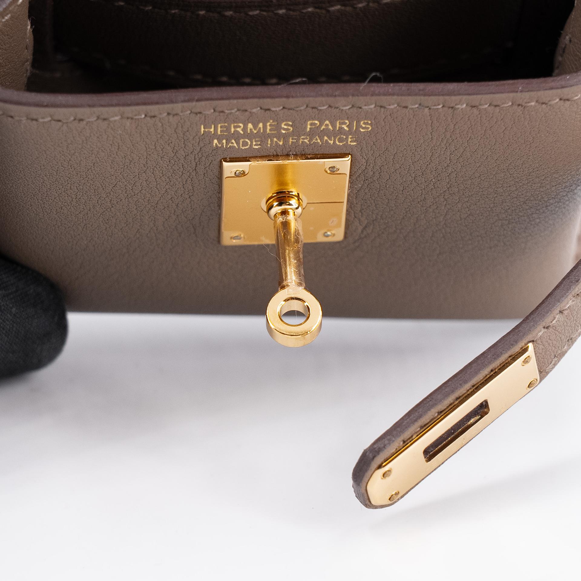 Excellent ( Rank SA ) HERMÈS Kelly Moove Etoupe (18) Swift Gold hardware B (2023) - 11