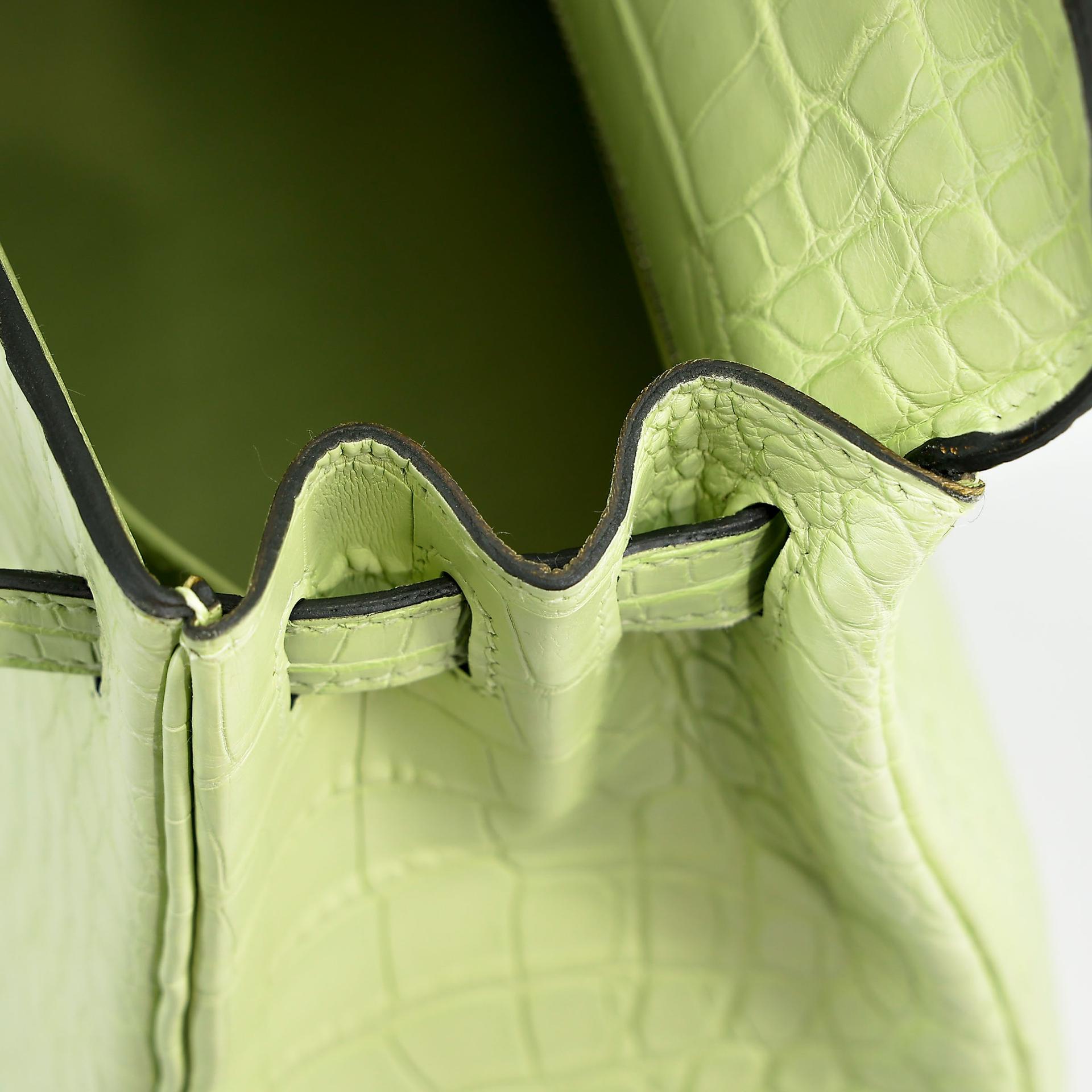 Unused ( Rank NS ) HERMÈS Kelly 25 Jaune Bourgeon (R9) Matte Alligator Palladium hardware B (2023) - 17