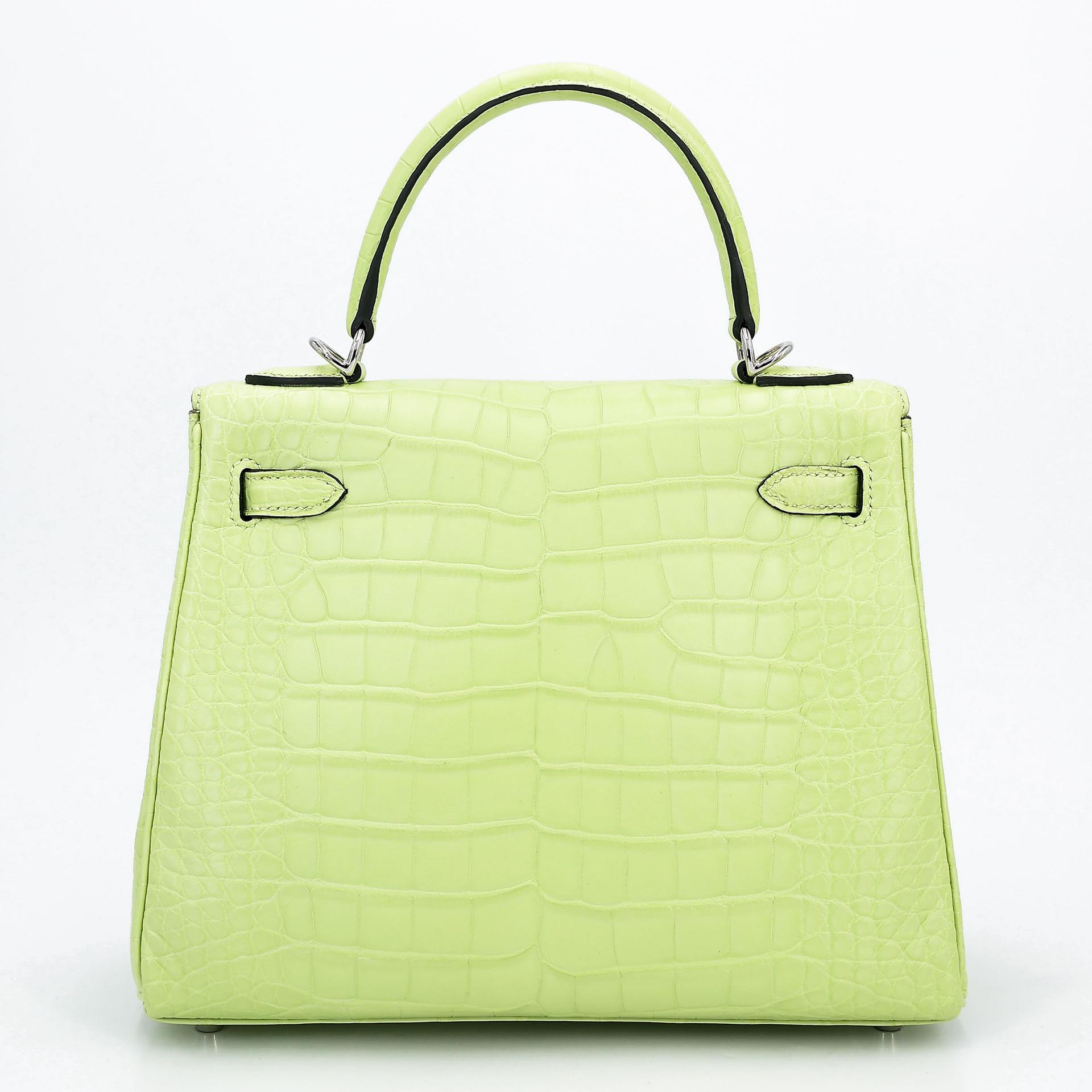 Unused ( Rank NS ) HERMÈS Kelly 25 Jaune Bourgeon (R9) Matte Alligator Palladium hardware B (2023) - 2