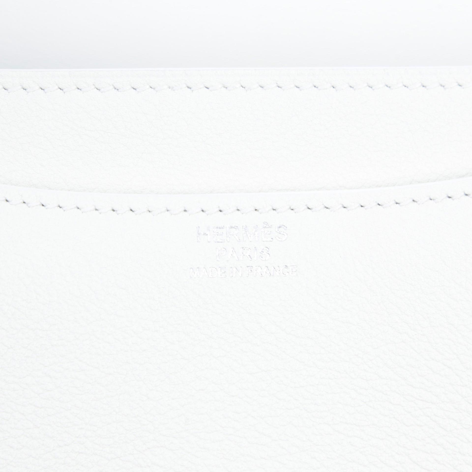 A美品  HERMÈS 爱马仕  Constance 康康 24 01 纯白色 White Evercolor皮 漆面金属扣 C刻 2018年 - 10