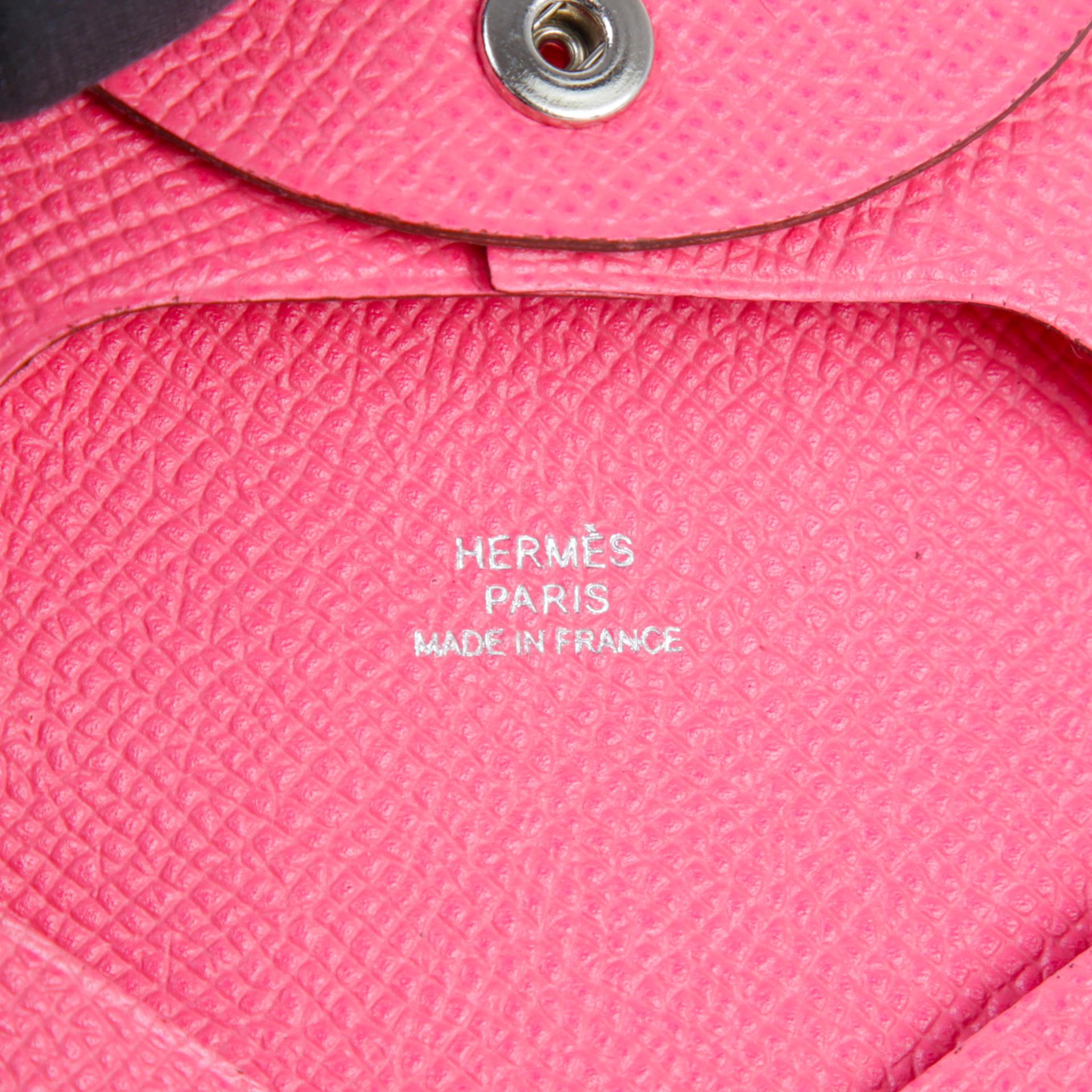 Unused ( Rank NS )  HERMÈS  Bastia purse Rose Azalee (8W) Epsom Palladium hardware T (2015) - 7