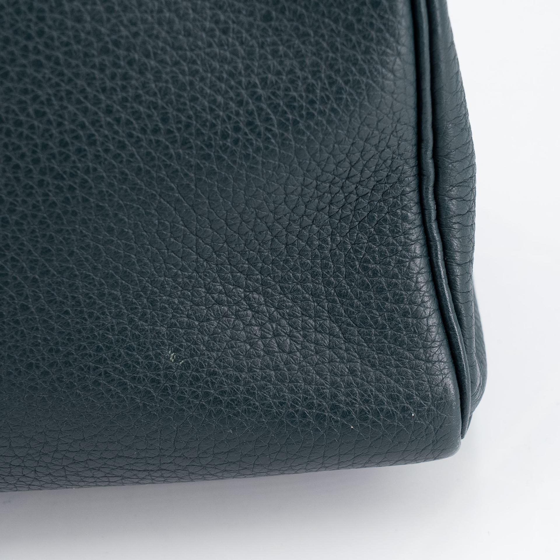 Very Good ( Rank A) HERMÈS Kelly Ado PM Vert Cypress (6O) Togo Palladium hardware C (2018) - 27