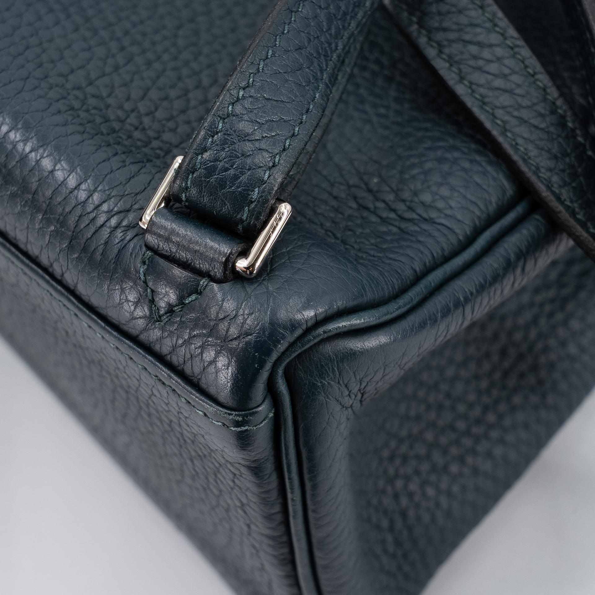Very Good ( Rank A) HERMÈS Kelly Ado PM Vert Cypress (6O) Togo Palladium hardware C (2018) - 30