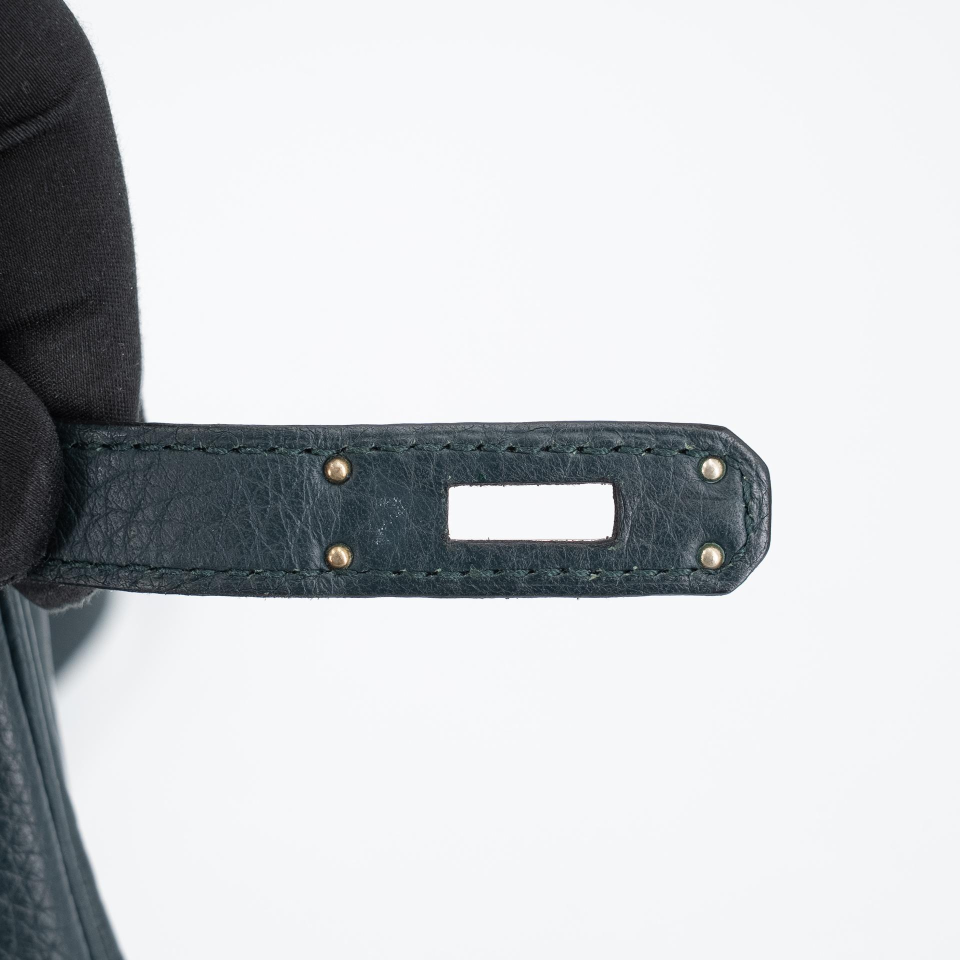 Very Good ( Rank A) HERMÈS Kelly Ado PM Vert Cypress (6O) Togo Palladium hardware C (2018) - 26