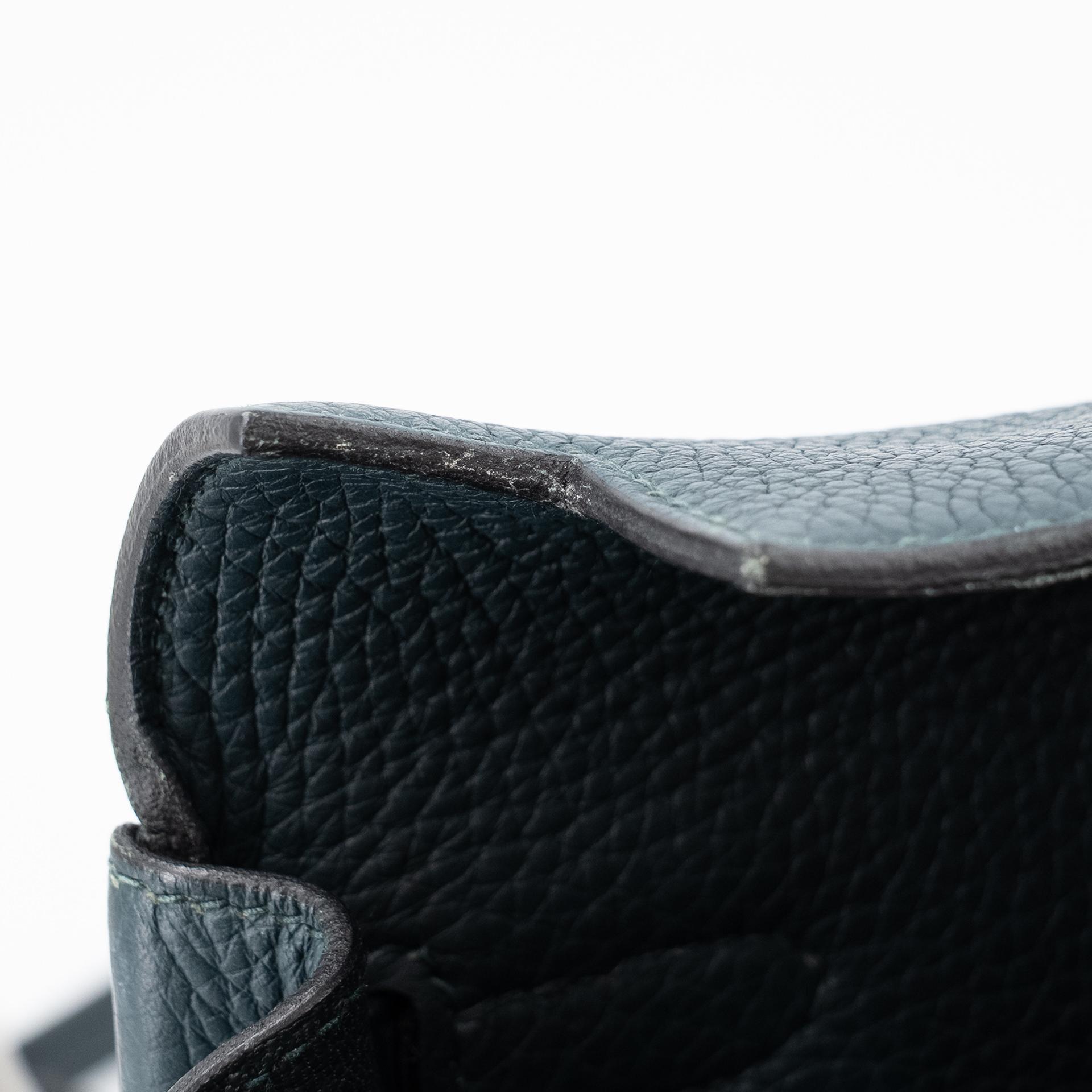 Very Good ( Rank A) HERMÈS Kelly Ado PM Vert Cypress (6O) Togo Palladium hardware C (2018) - 20