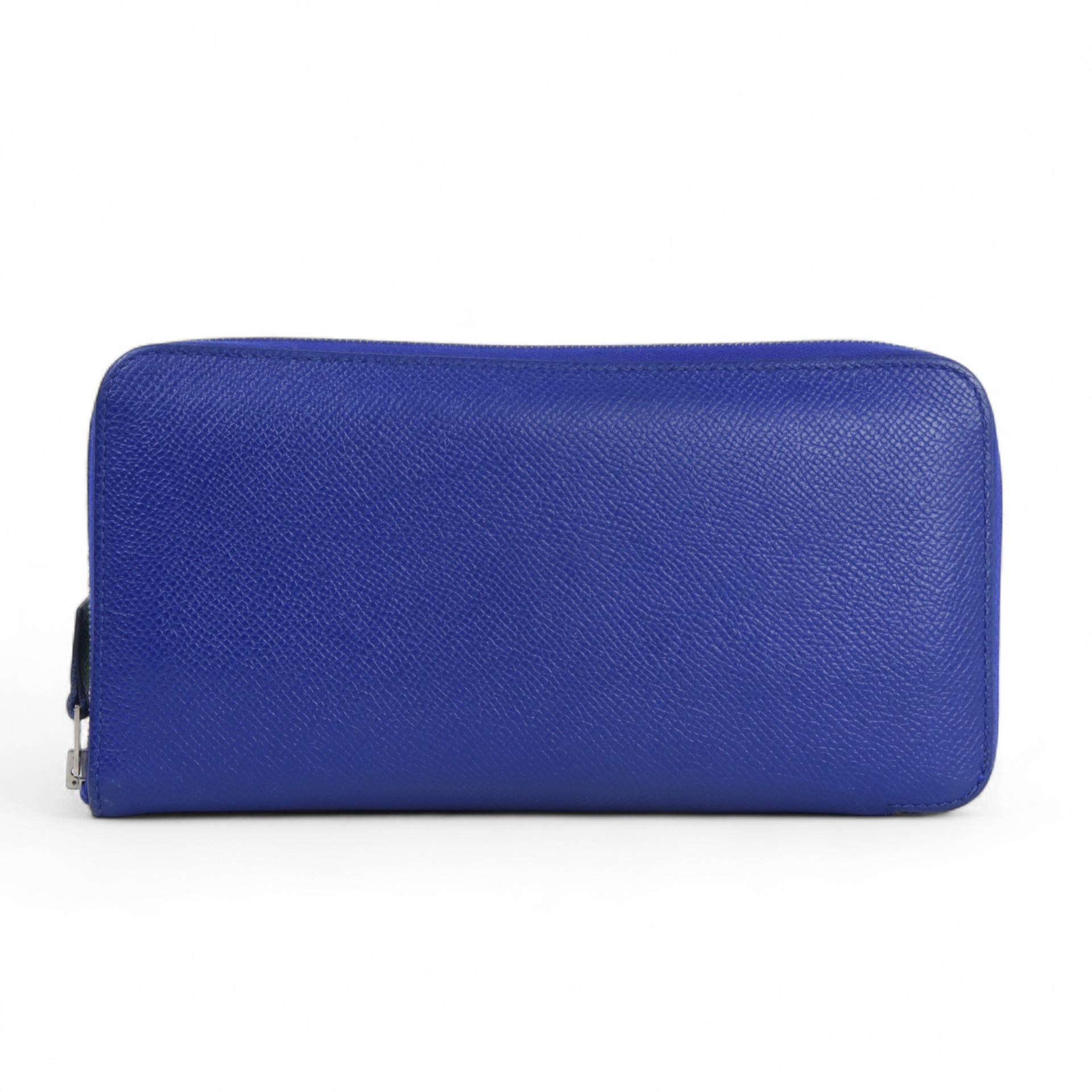 Good ( Rank AB) HERMÈS Azap Long Wallet Bleu Electrique (7T) Epsom Palladium hardware Square R (2014) - 1