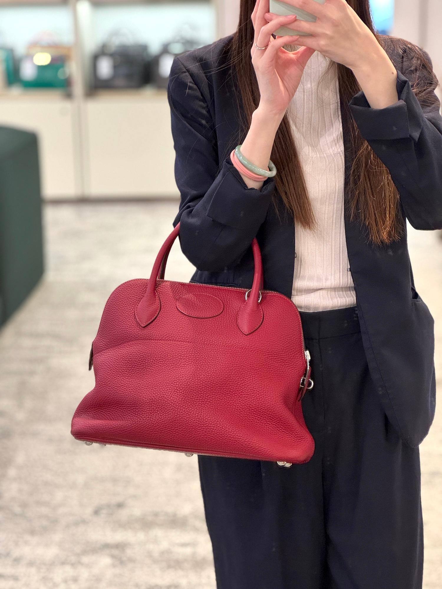 ランク A HERMÈS エルメス ボリード31 ルージュグレナ (K1) トリヨン シルバー金具 X刻印 - 3